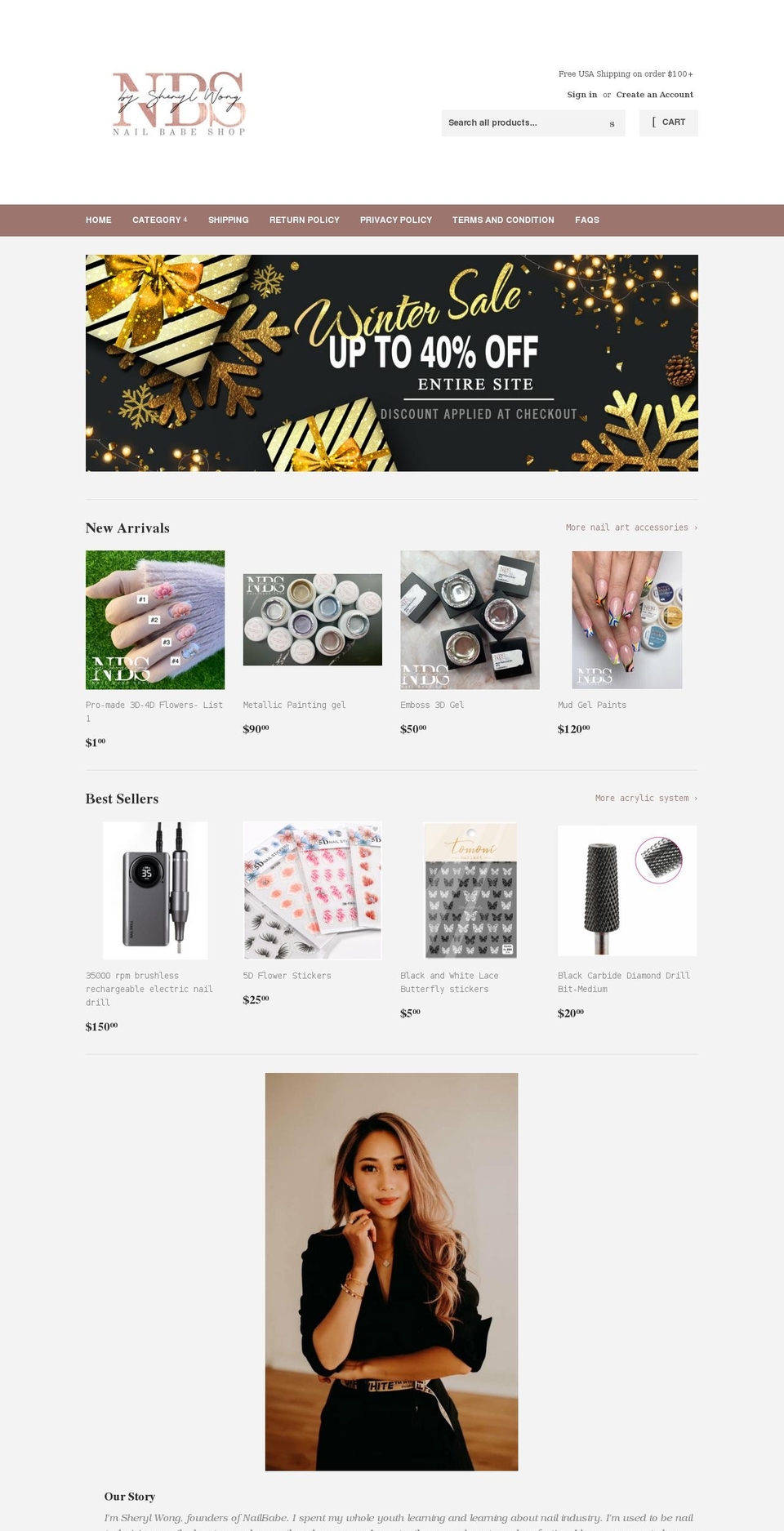 nailbabeshop.com shopify website screenshot
