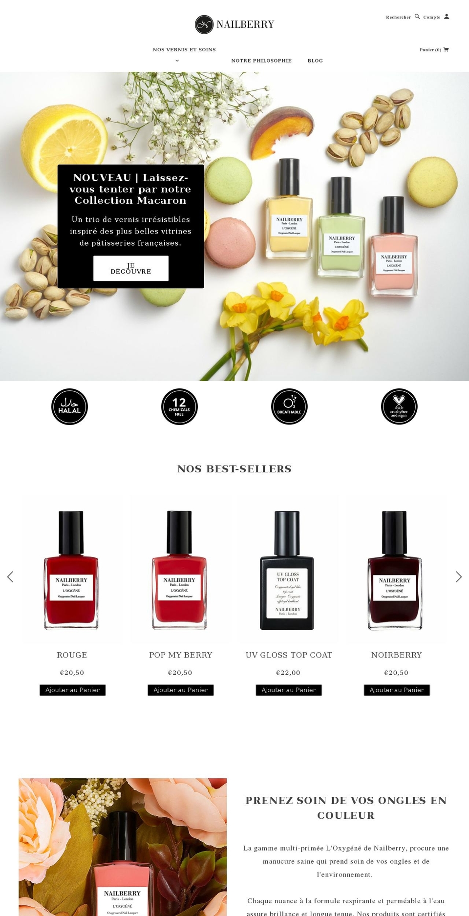 nailberry.fr shopify website screenshot