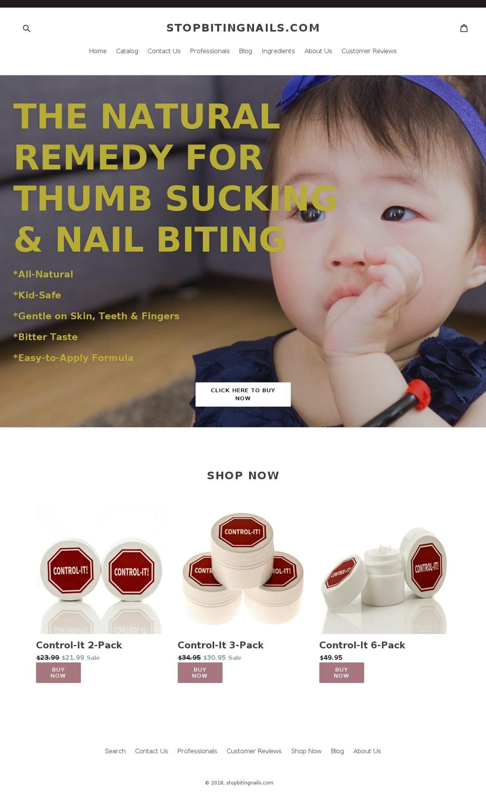nailbitingtreatment.com — Shopify storefront screenshot