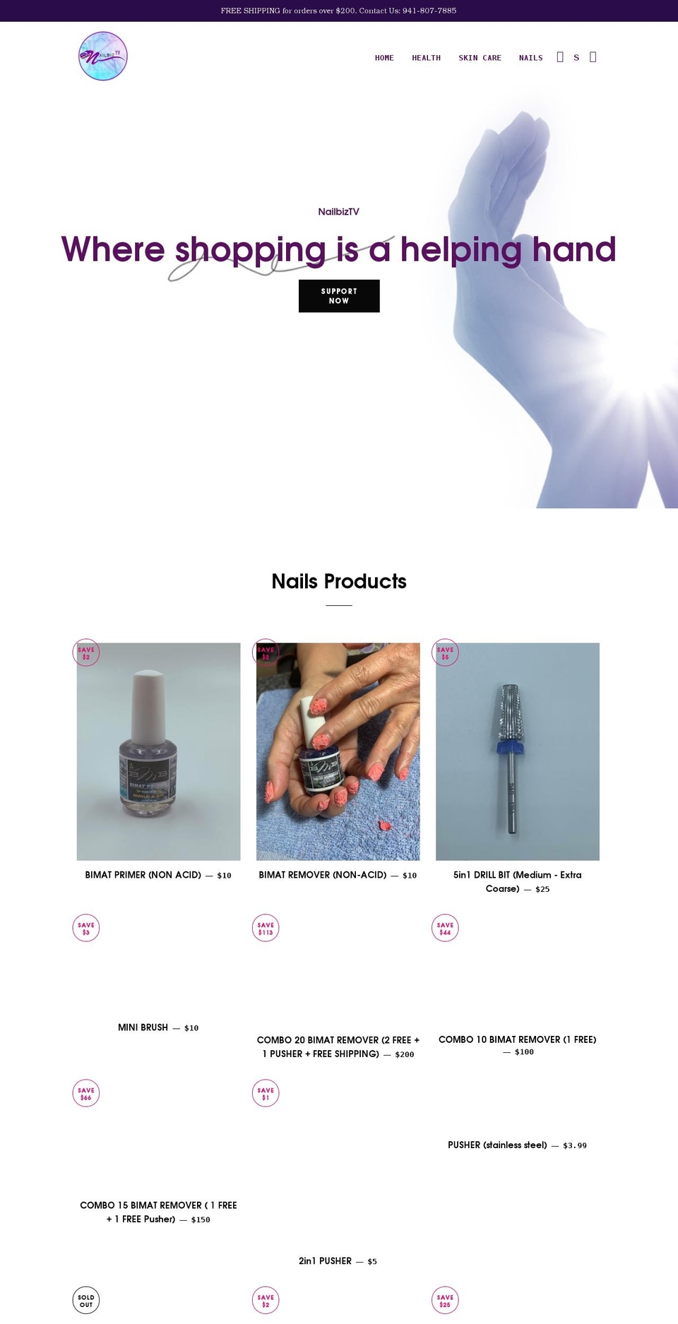 nailbiztvshop.com shopify website screenshot