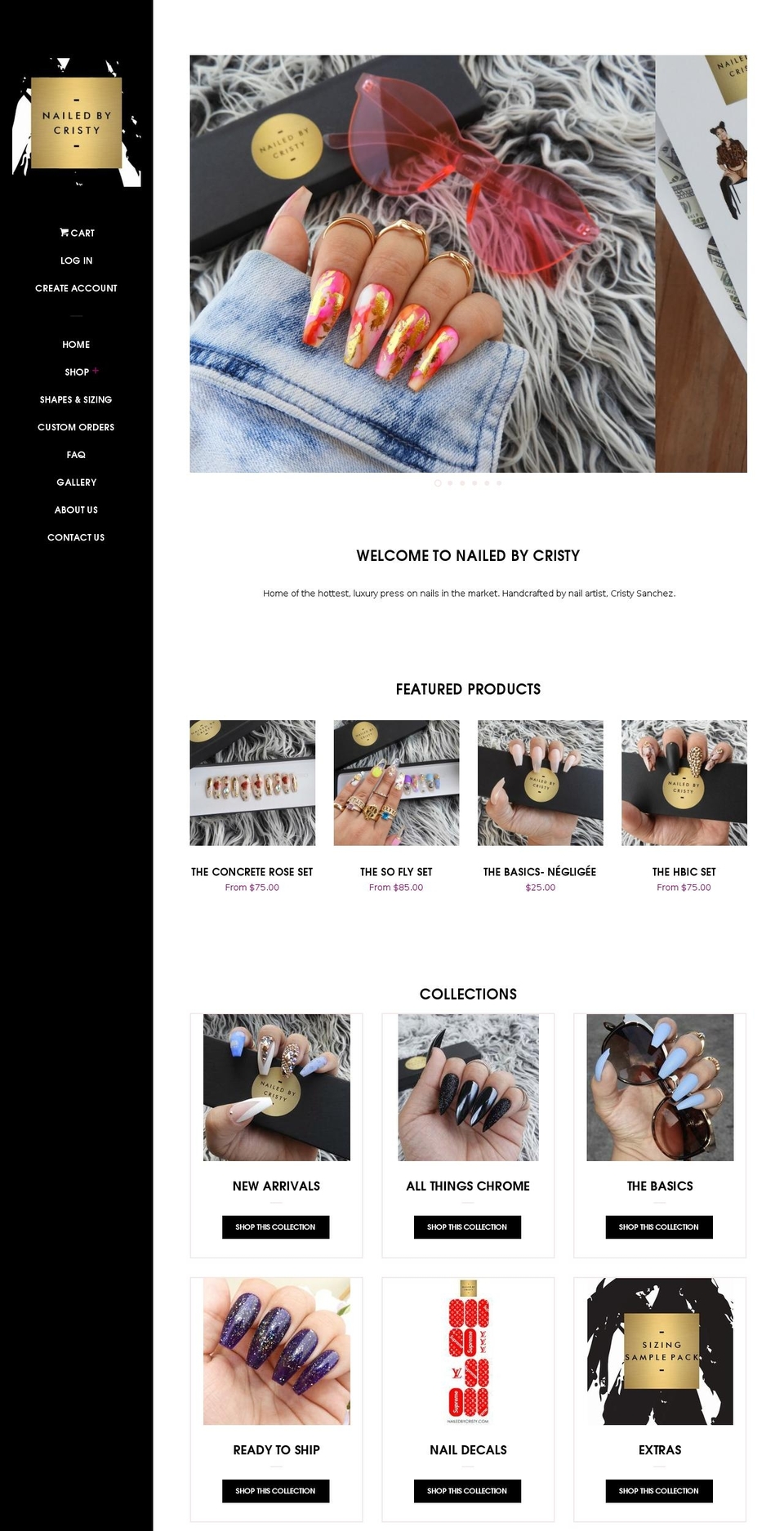 nailedbycristy.com shopify website screenshot