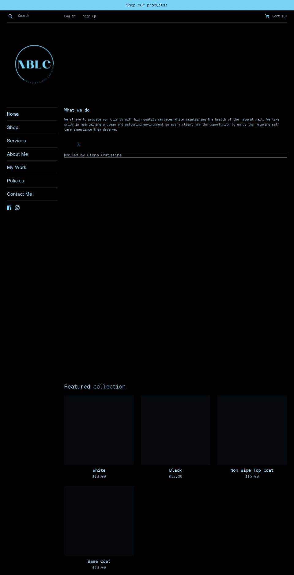 nailedbylianachristine.com shopify website screenshot