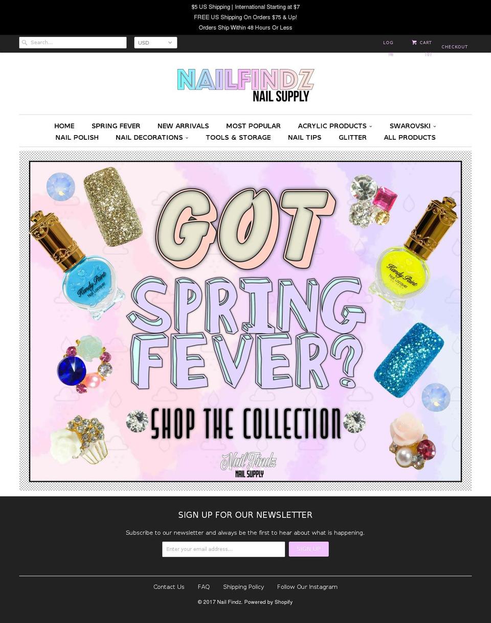 nailfindz.com shopify website screenshot