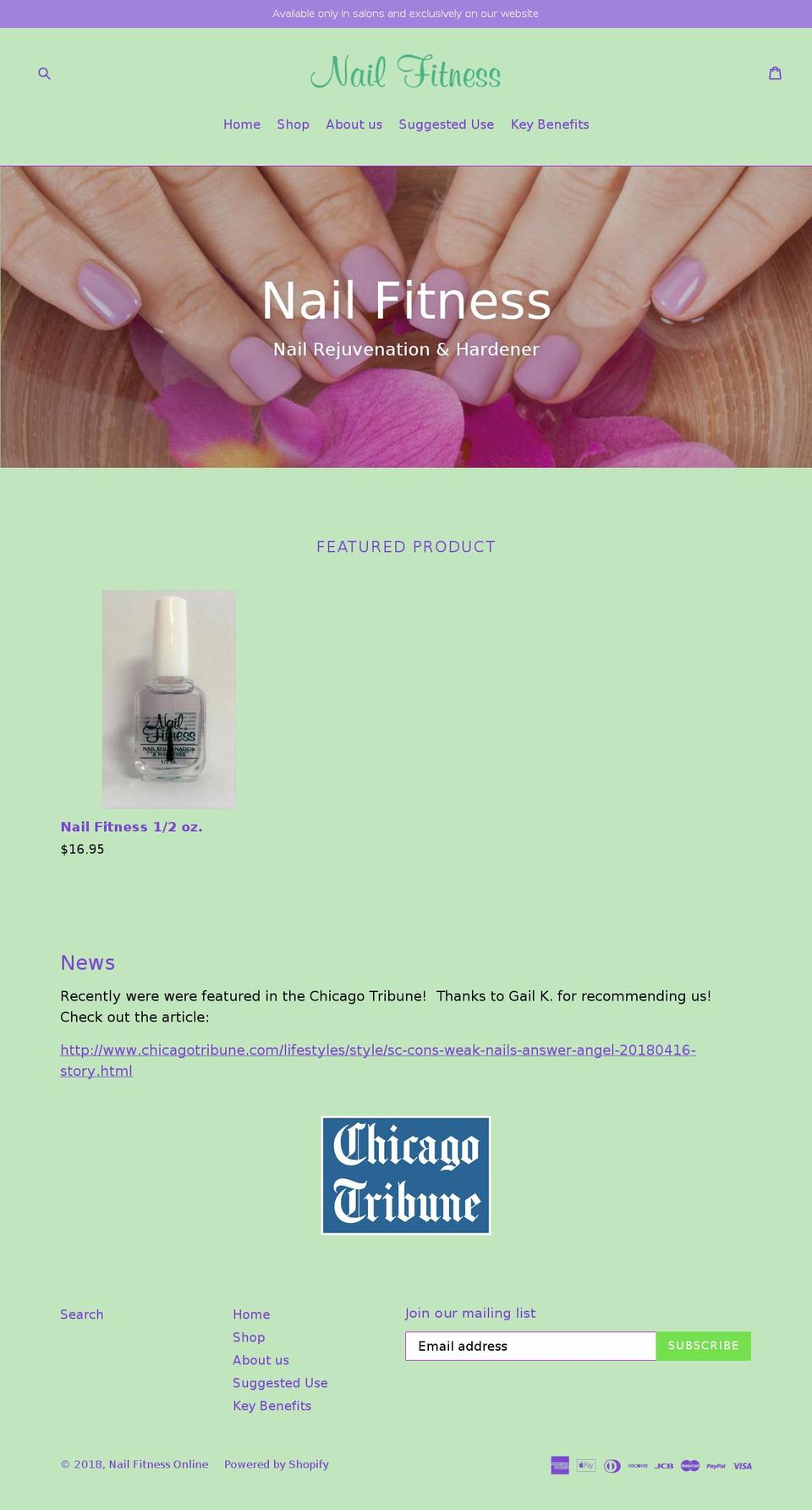 nailfitnessonline.com shopify website screenshot