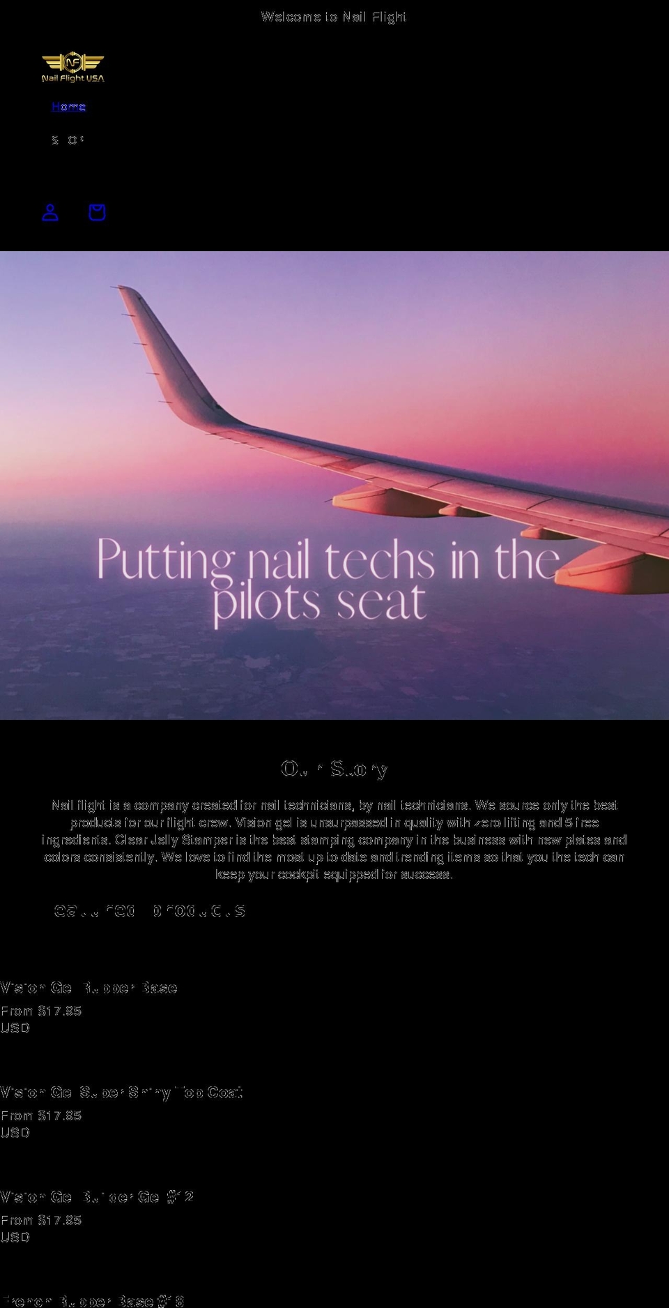 nailflight.com shopify website screenshot
