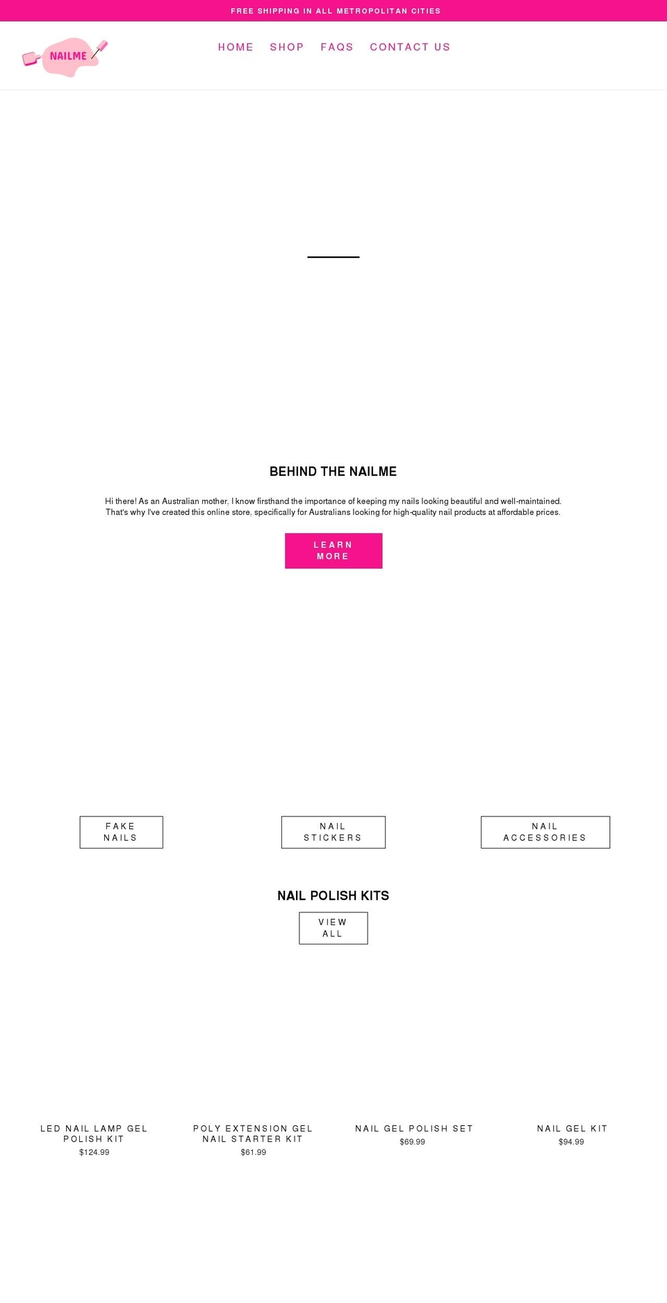 nailme.com.au shopify website screenshot