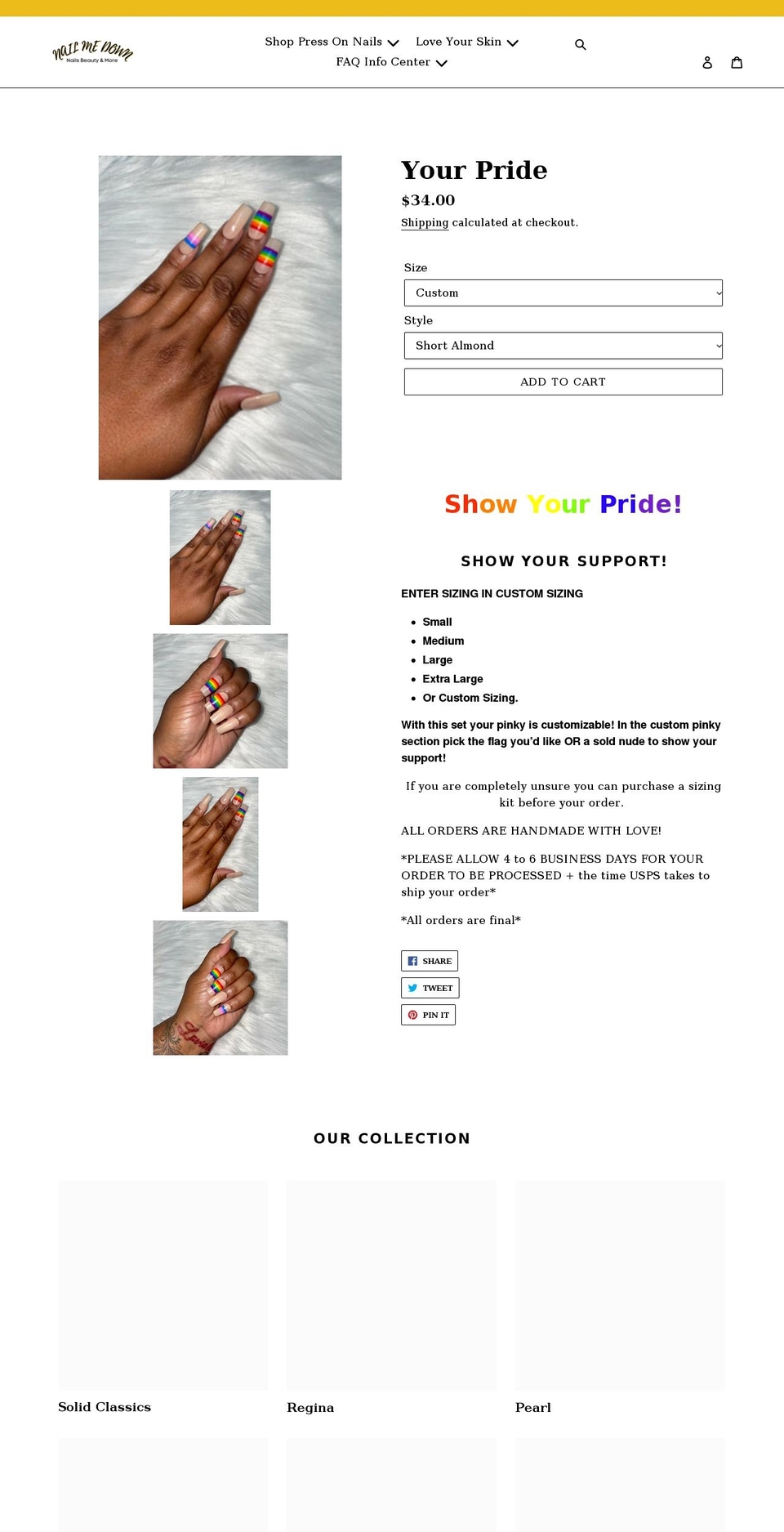 nailmedown.com shopify website screenshot