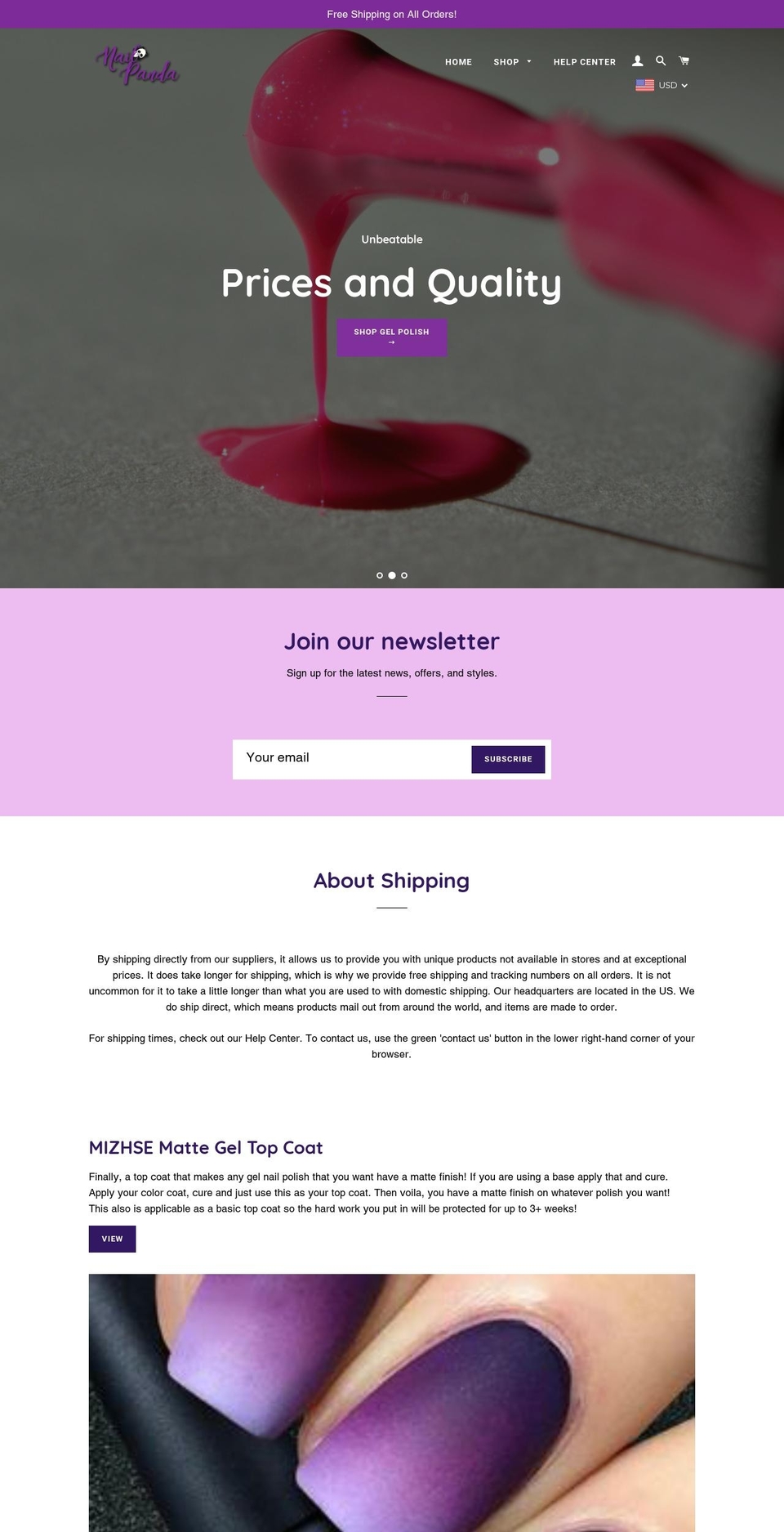 nailpanda.com — Shopify storefront screenshot