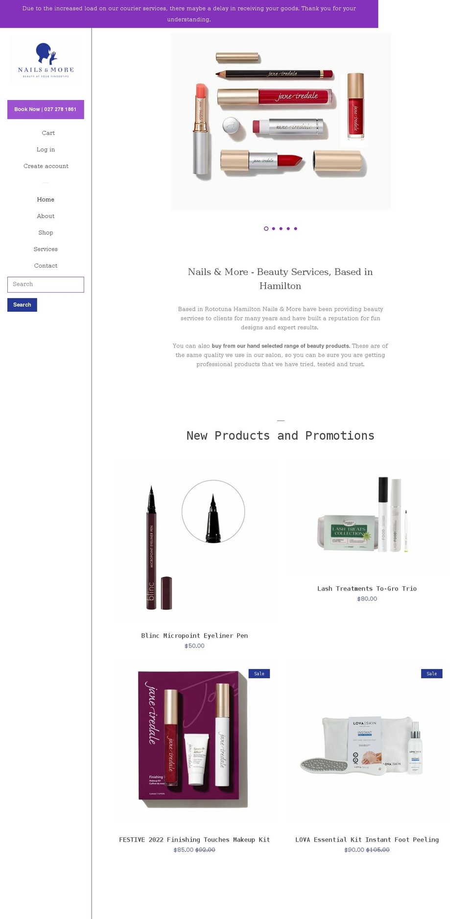 nailsandmore.co.nz shopify website screenshot