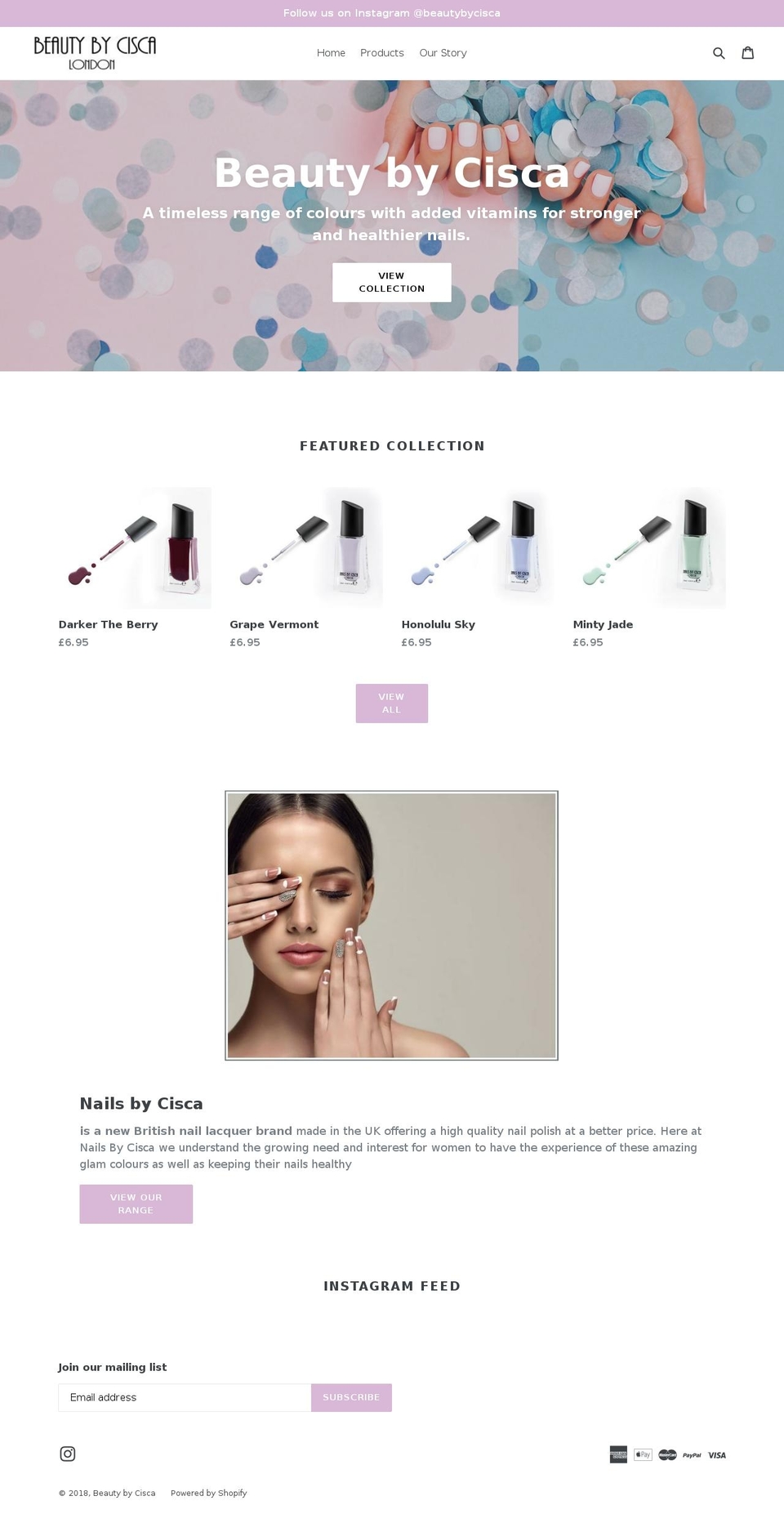 nailsbycisca.com — Shopify storefront screenshot