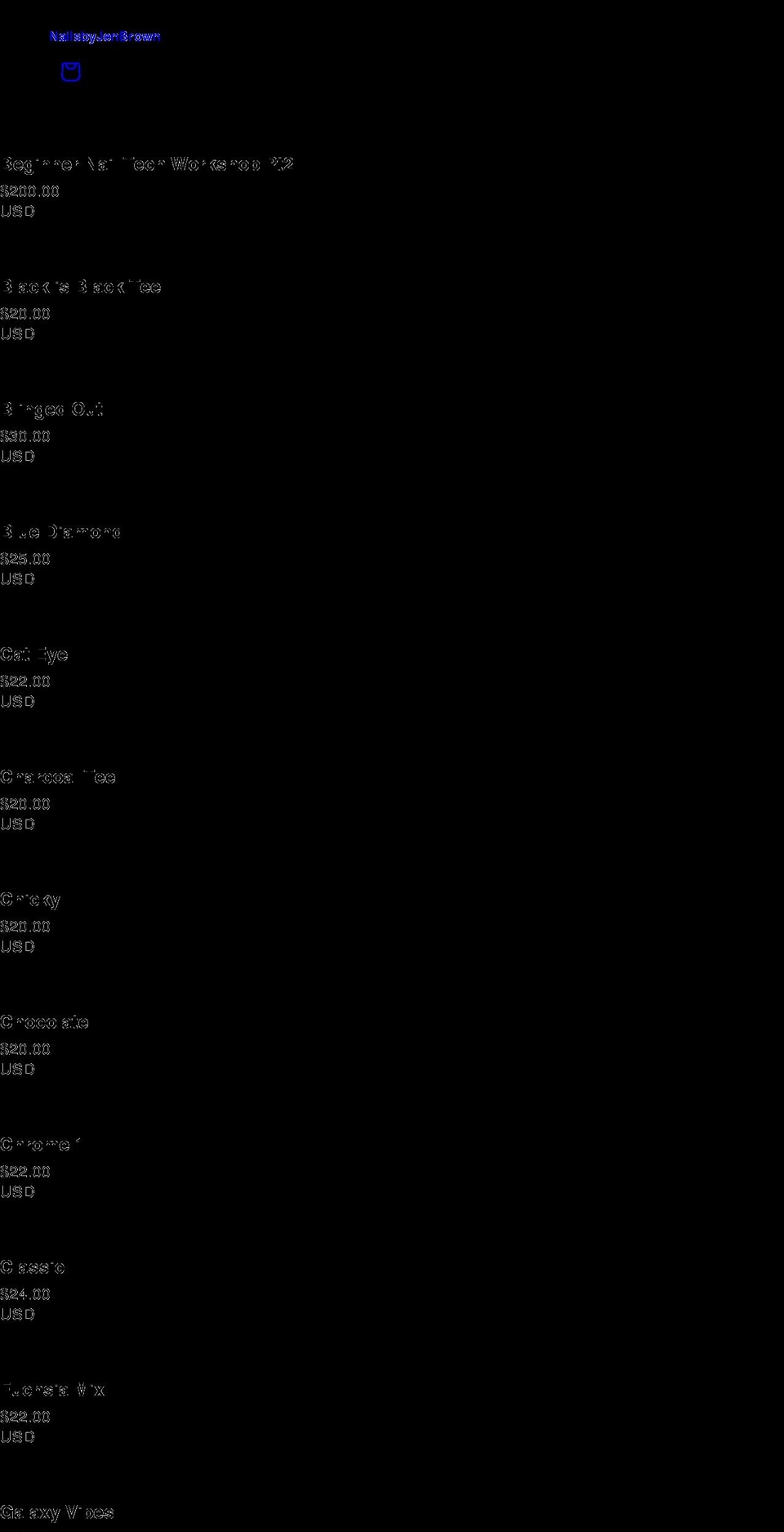 nailsbyjenbrown.com shopify website screenshot