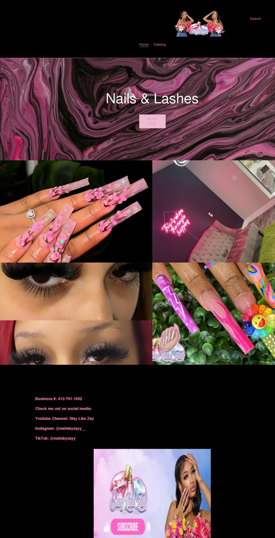 nailsbyzayy.com shopify website screenshot