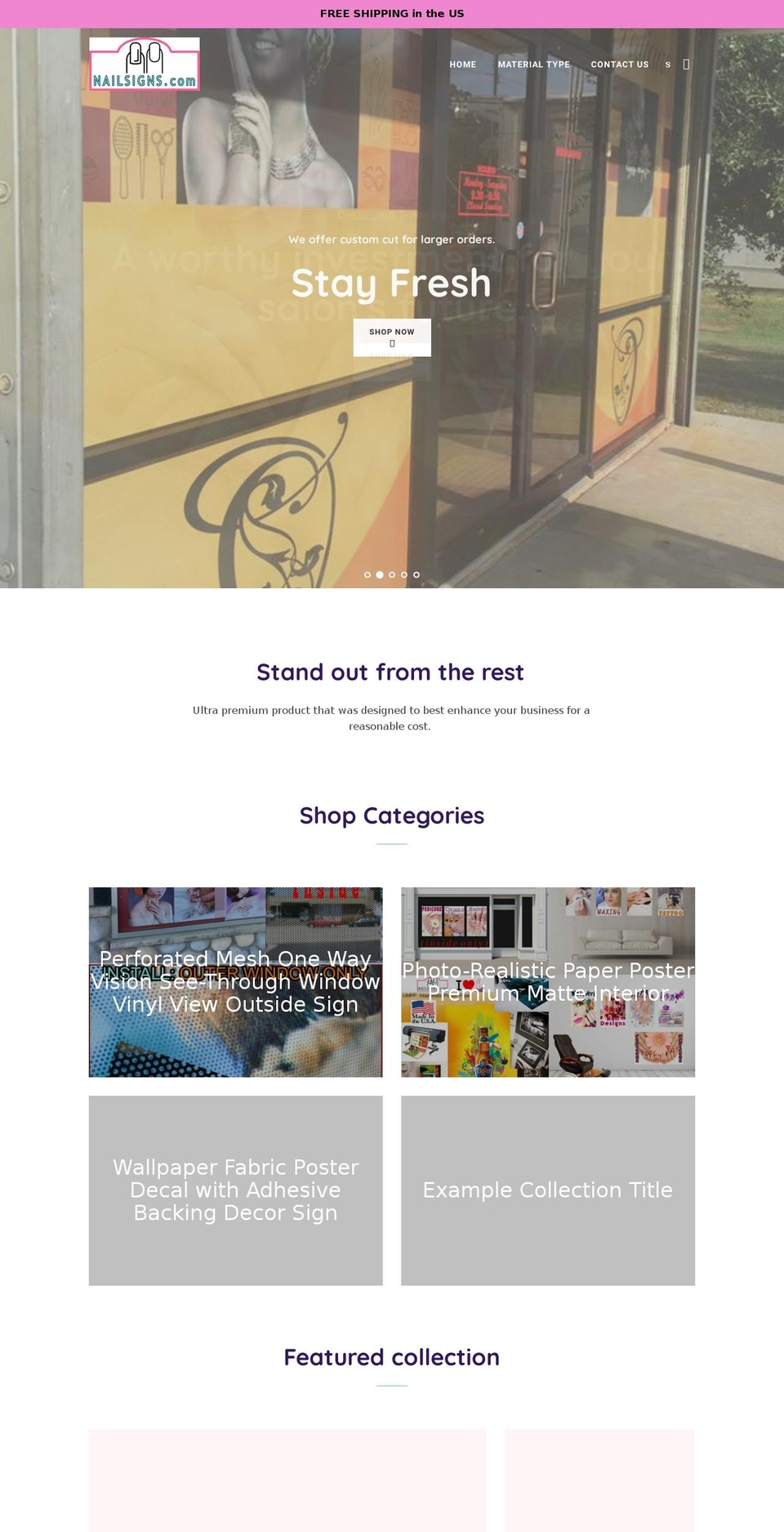 nailsigns.com shopify website screenshot