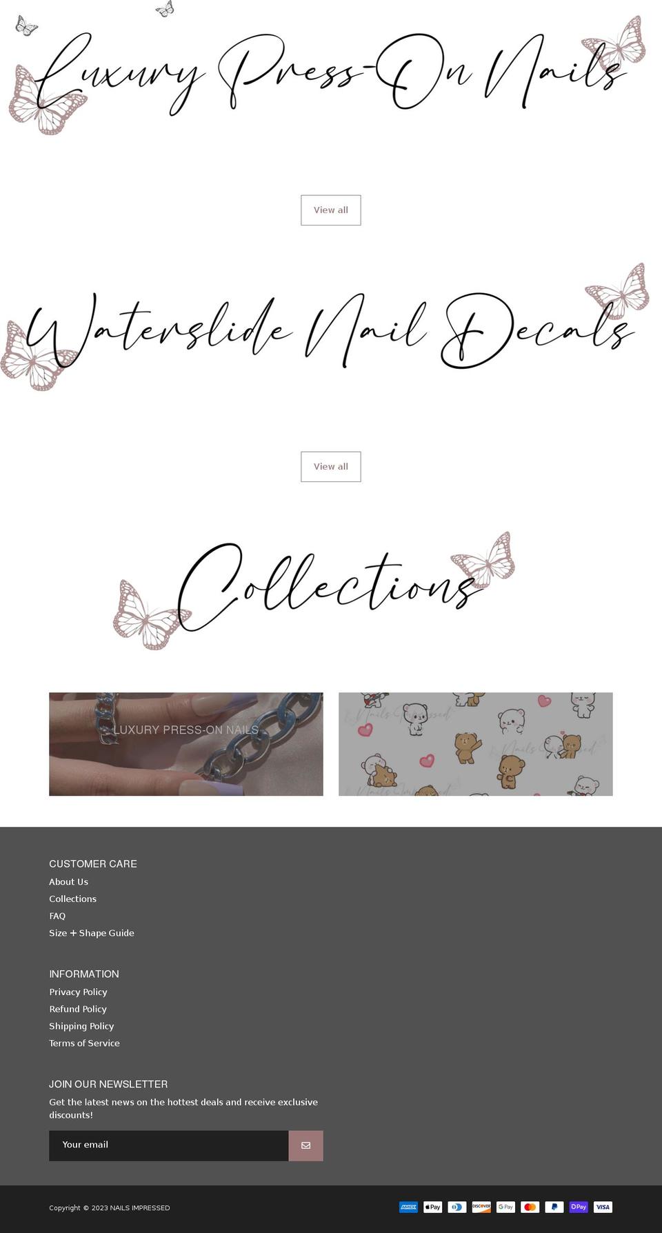 nailsimpressed.com shopify website screenshot