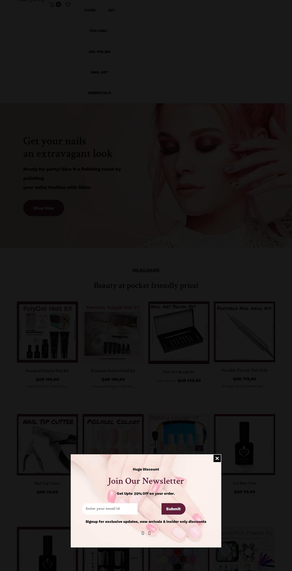 Nellie Shopify theme site example nailslibrary.com