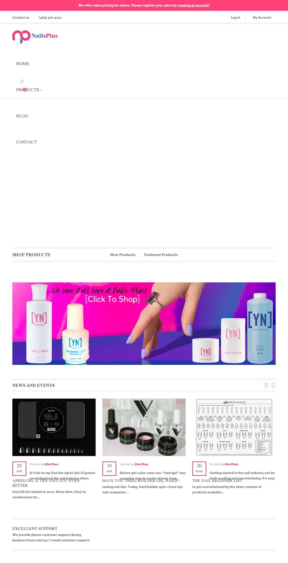 nailsplusonline.com shopify website screenshot