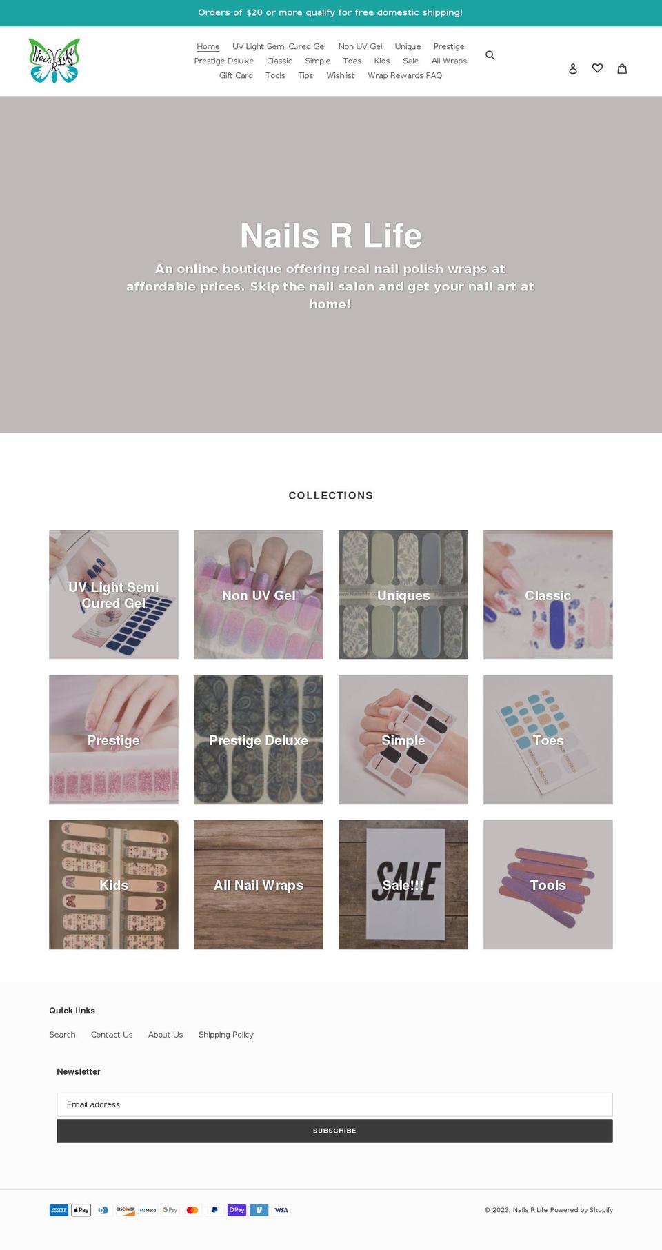 nailsrlife.com shopify website screenshot