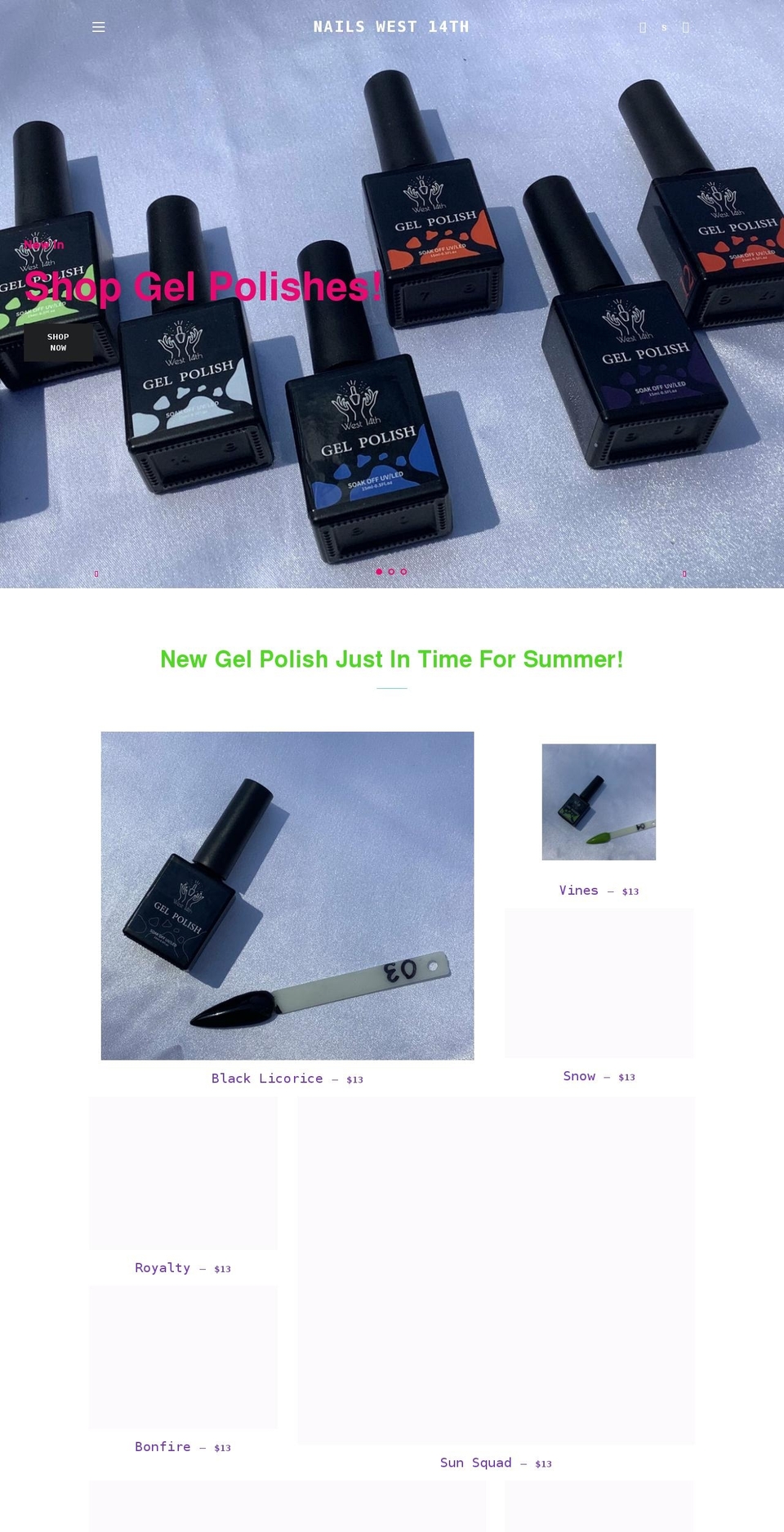 nailswest14th.com shopify website screenshot