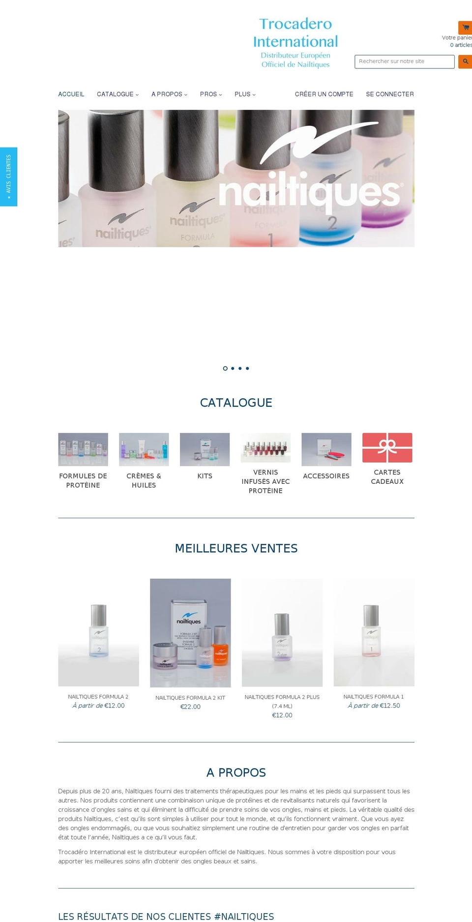 React 2.0 Shopify theme site example nailtiques-france.com