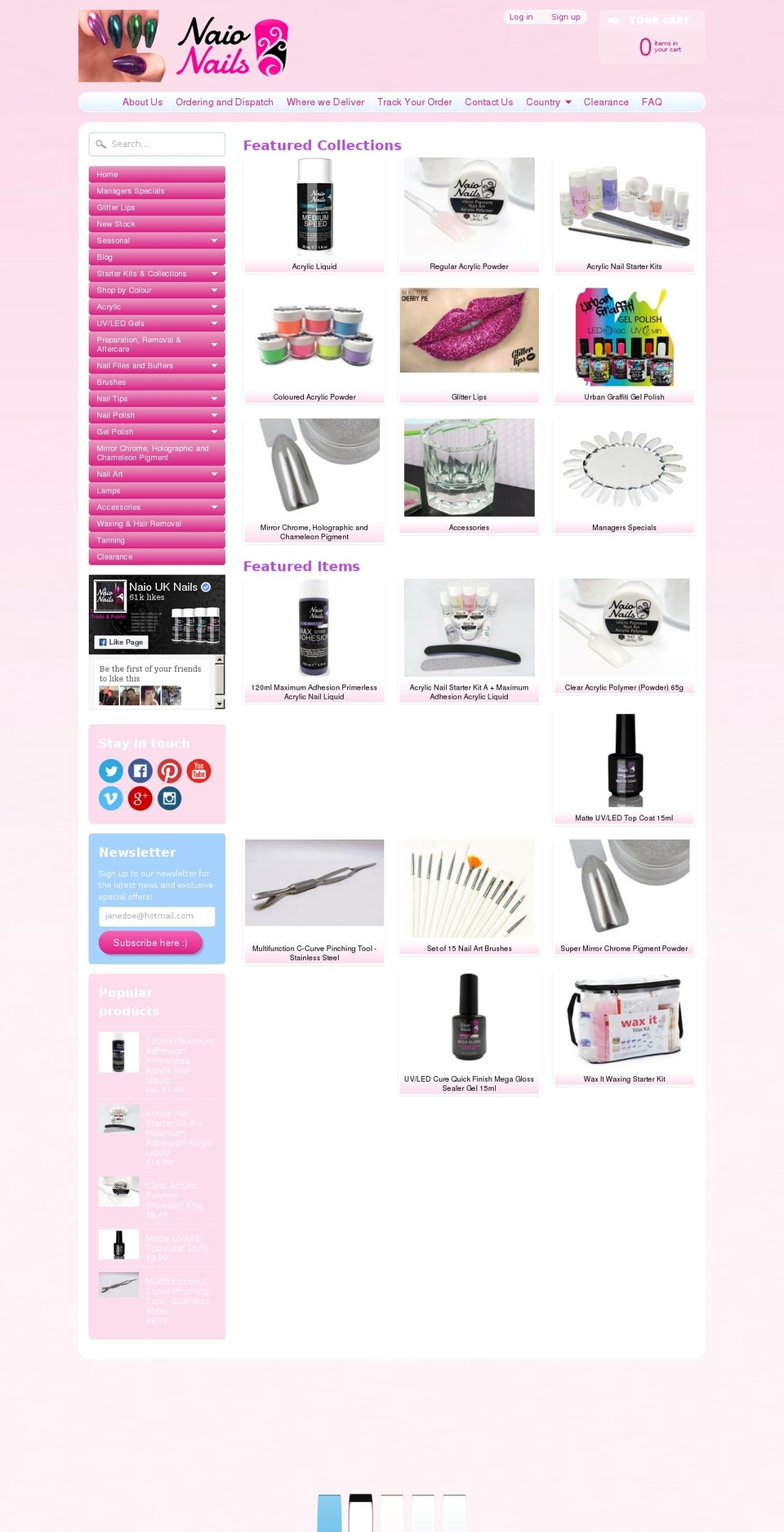 naio-nails.co.uk shopify website screenshot