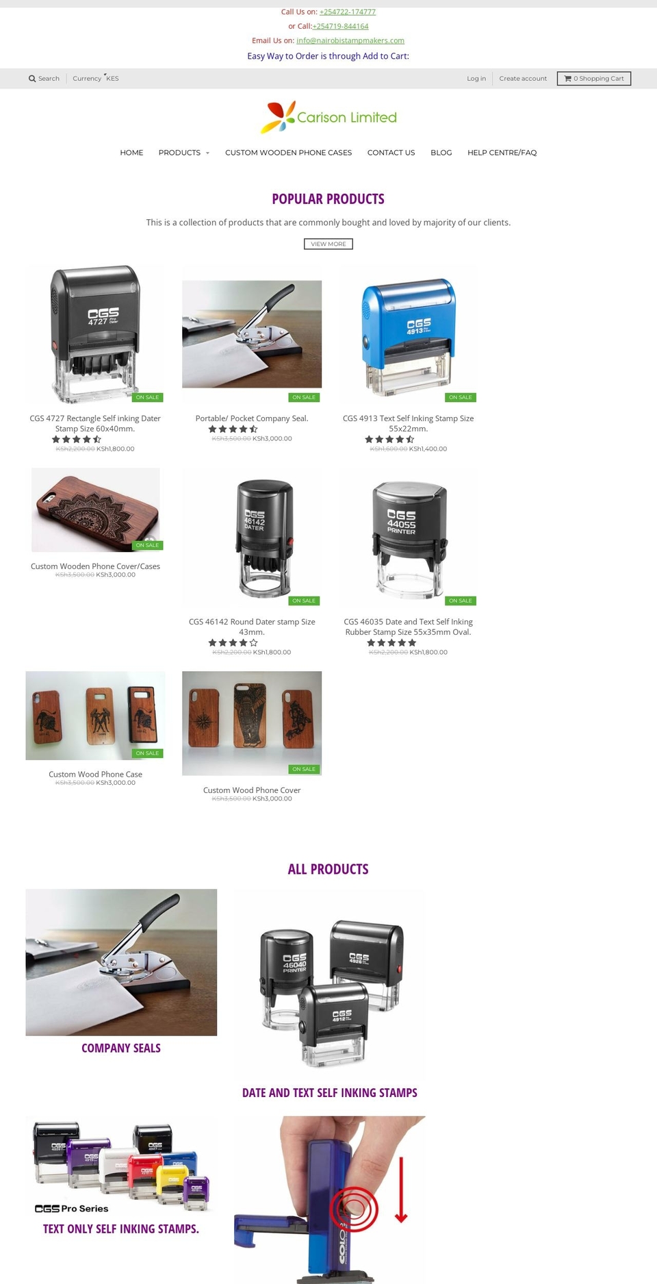 nairobistampmakers.com shopify website screenshot