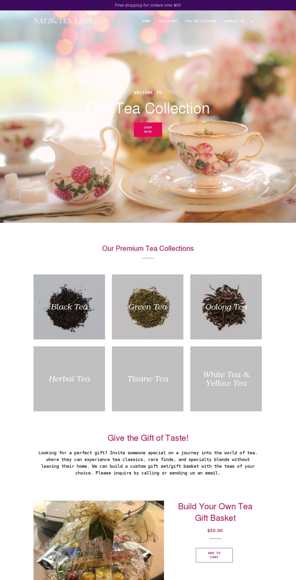 naithetealady.com shopify website screenshot