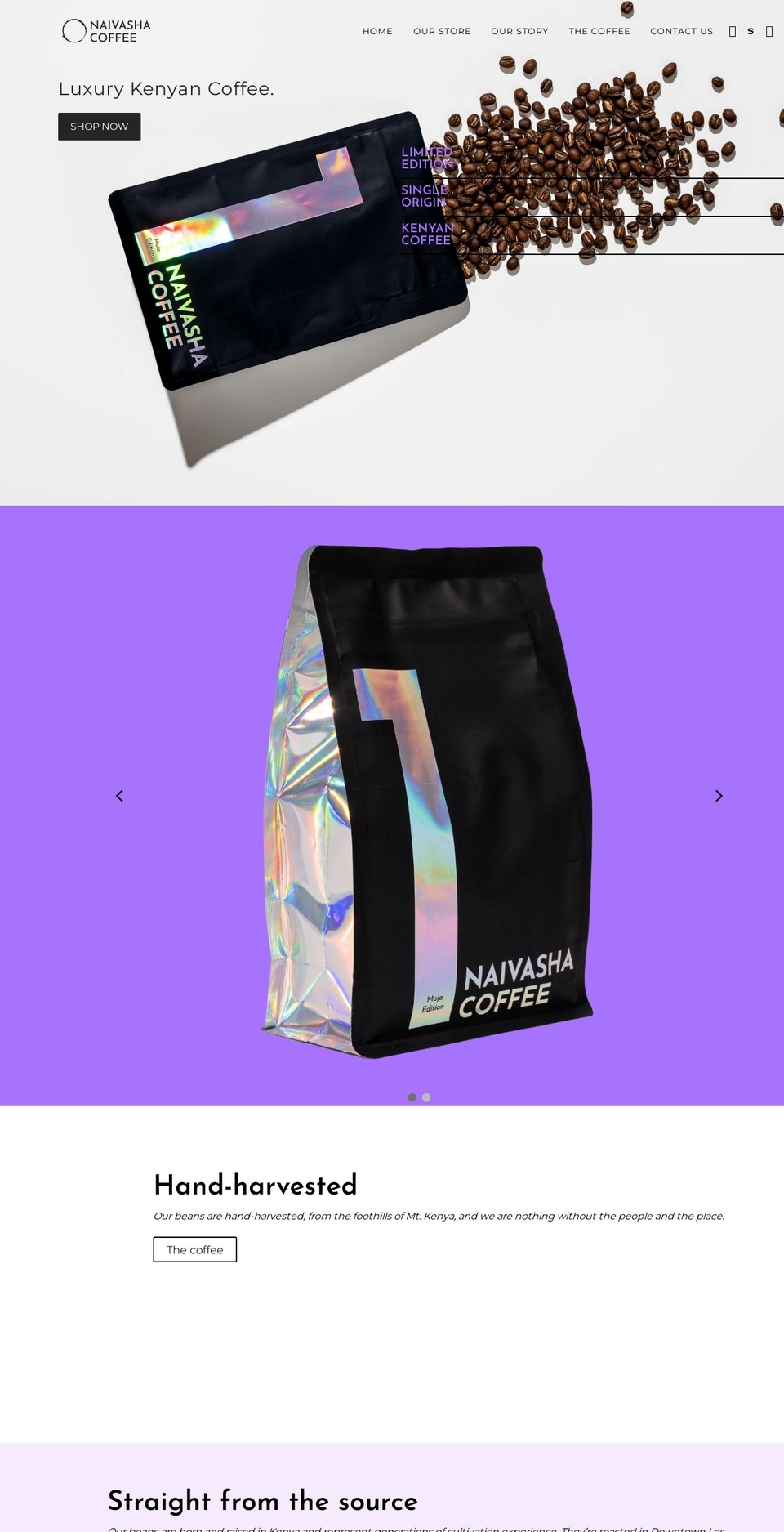 naivashacoffee.com shopify website screenshot