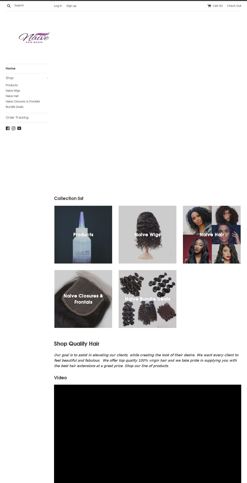 naivehairweave.com shopify website screenshot
