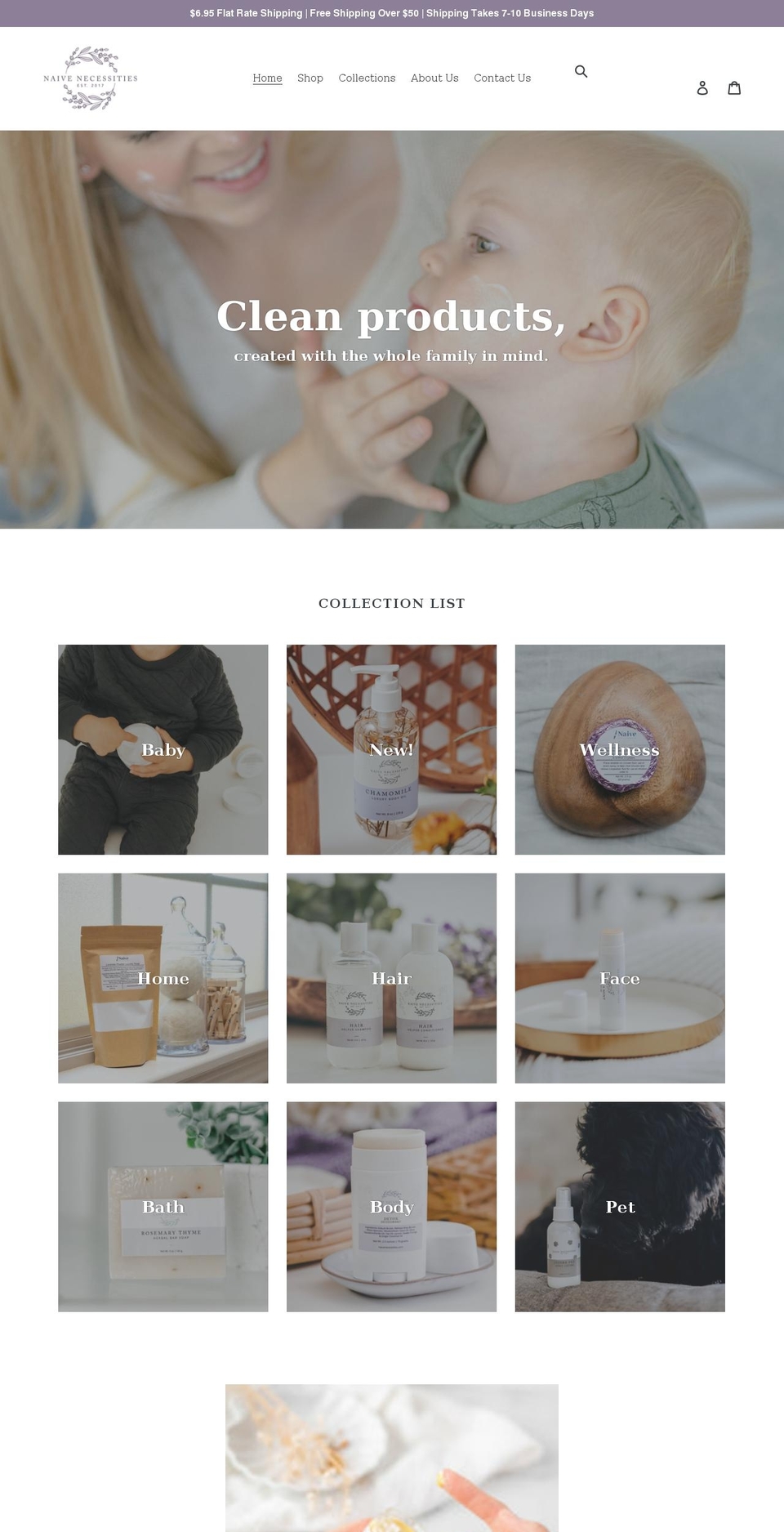 naivenecessities.com shopify website screenshot