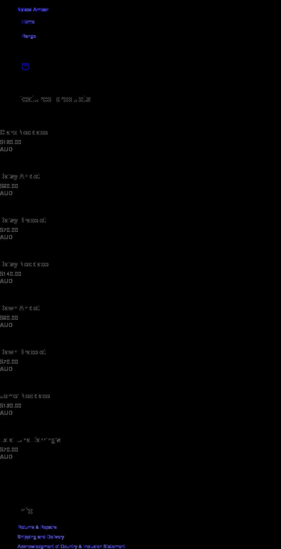 naked-amber.com shopify website screenshot