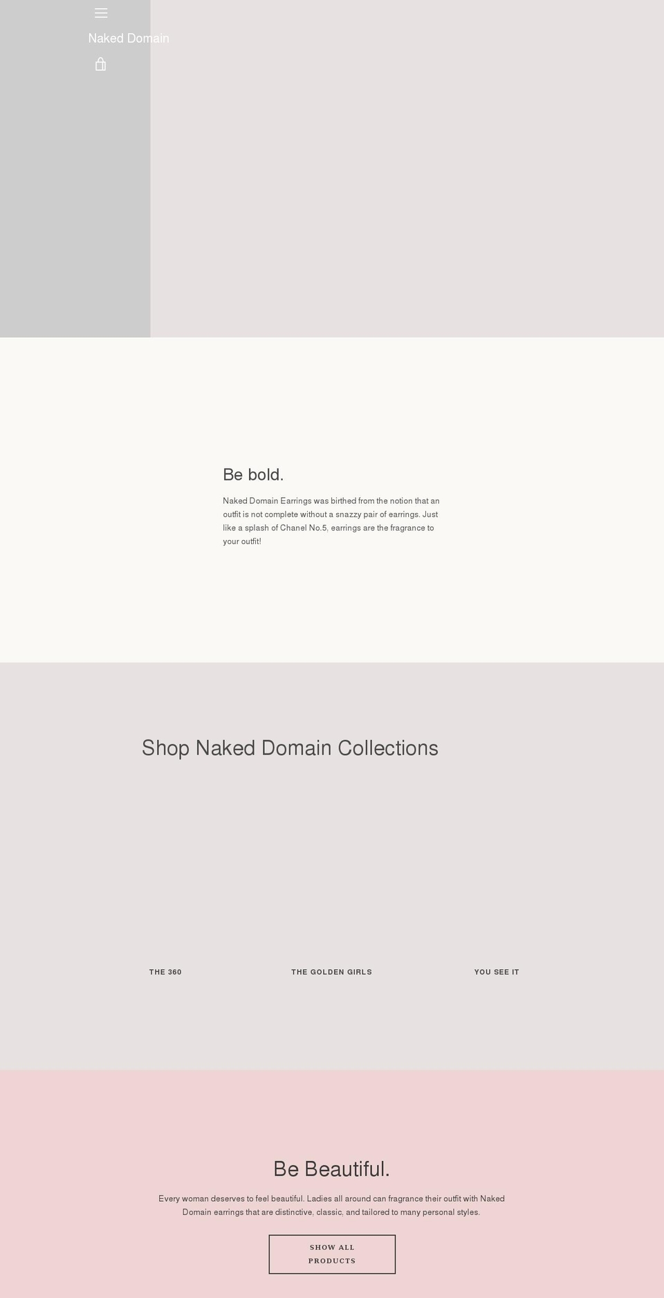 naked-domain.com shopify website screenshot