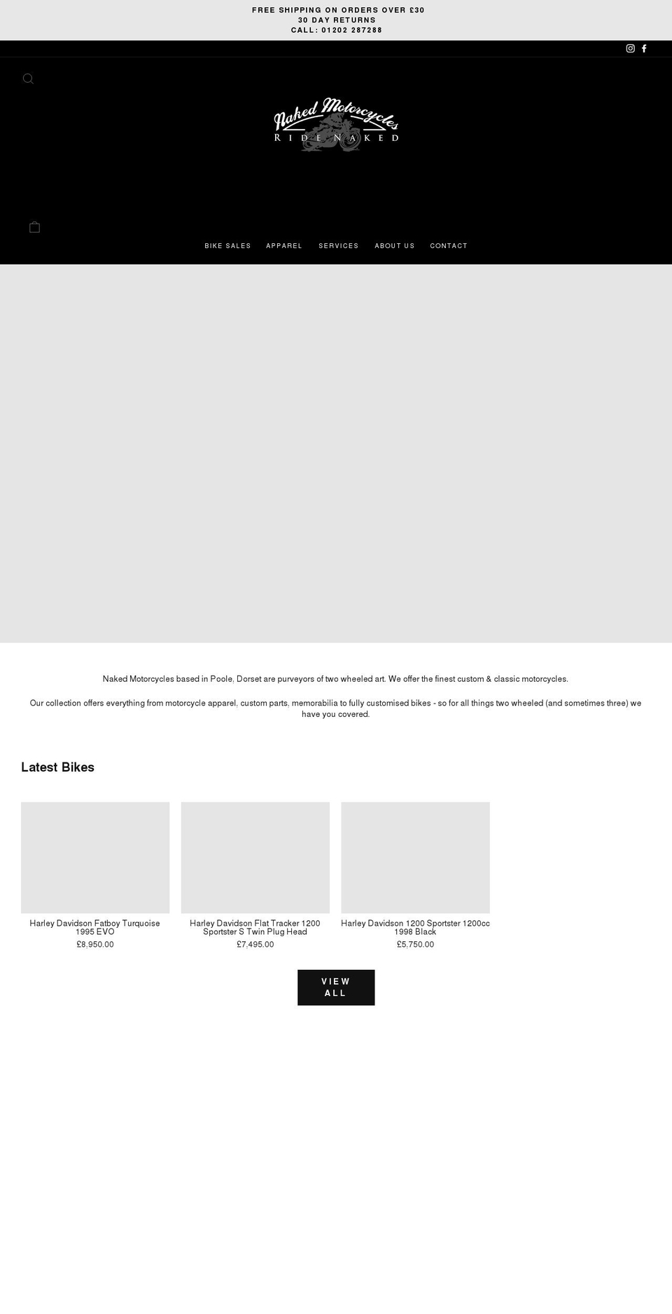 nakedbikes.co.uk shopify website screenshot
