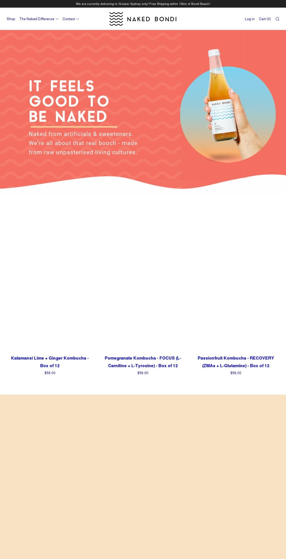 nakedbondi.com.au shopify website screenshot