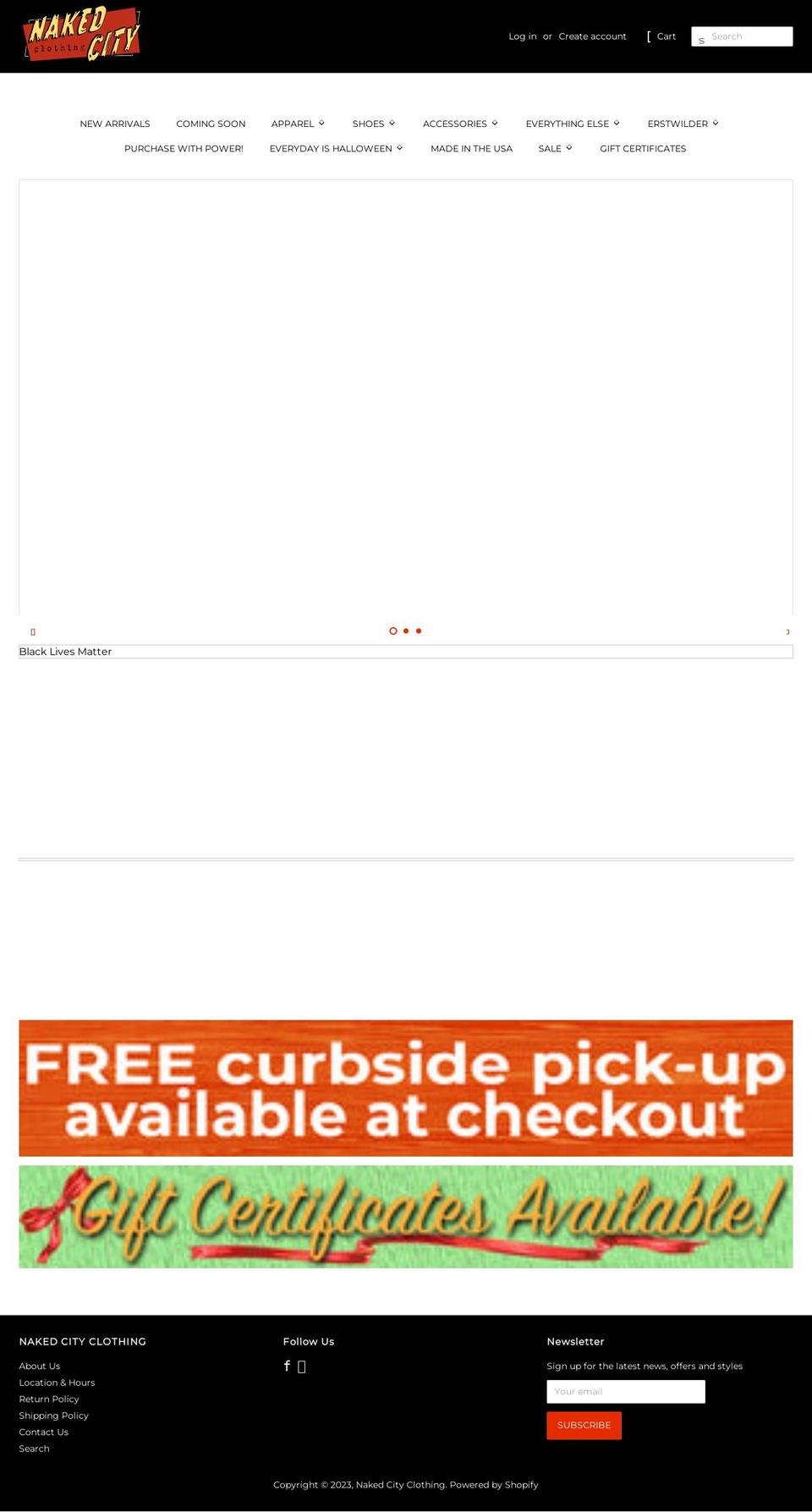 nakedcityclothing.com shopify website screenshot