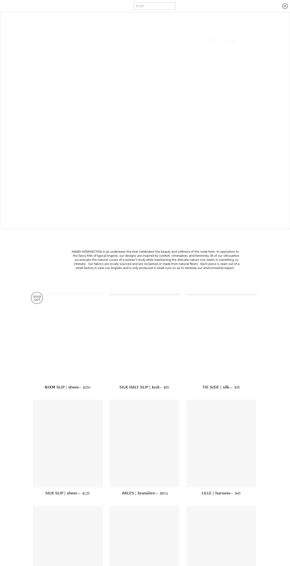 nakedintersection.com shopify website screenshot