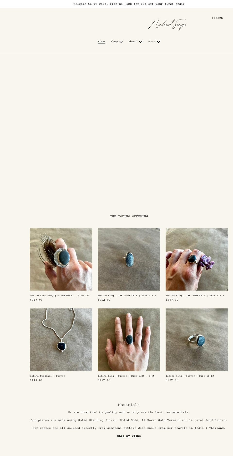 nakedsage.ca shopify website screenshot