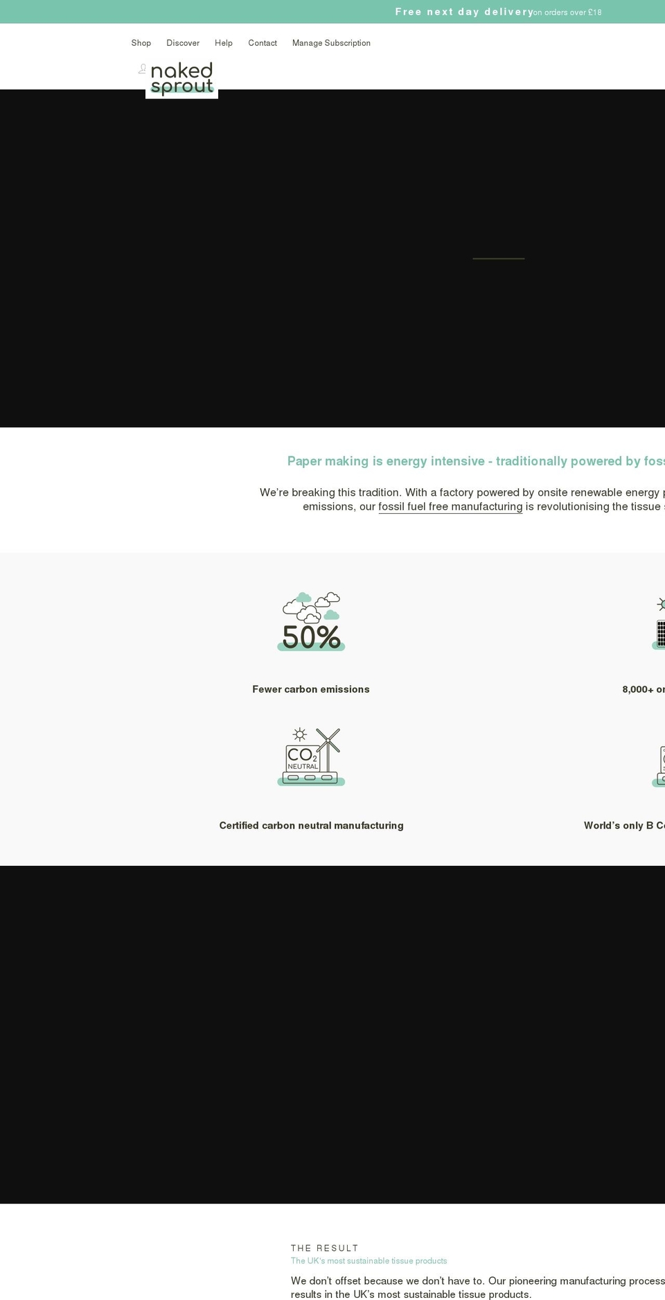 nakedsprout.uk shopify website screenshot