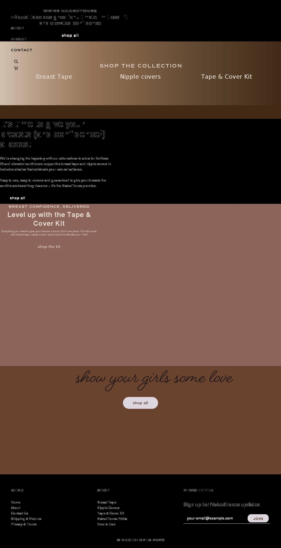 nakedtones.com shopify website screenshot