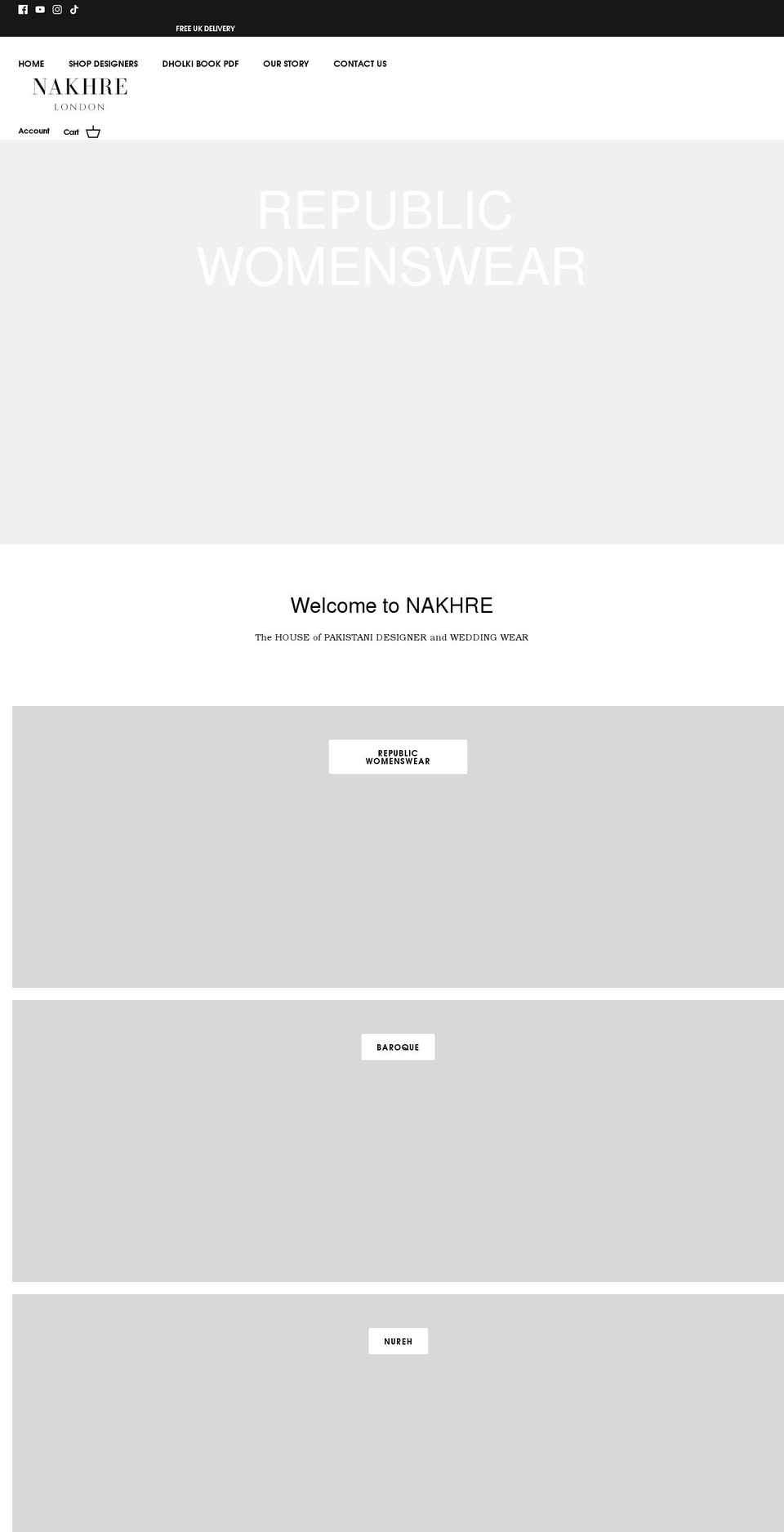 nakhre.co.uk shopify website screenshot