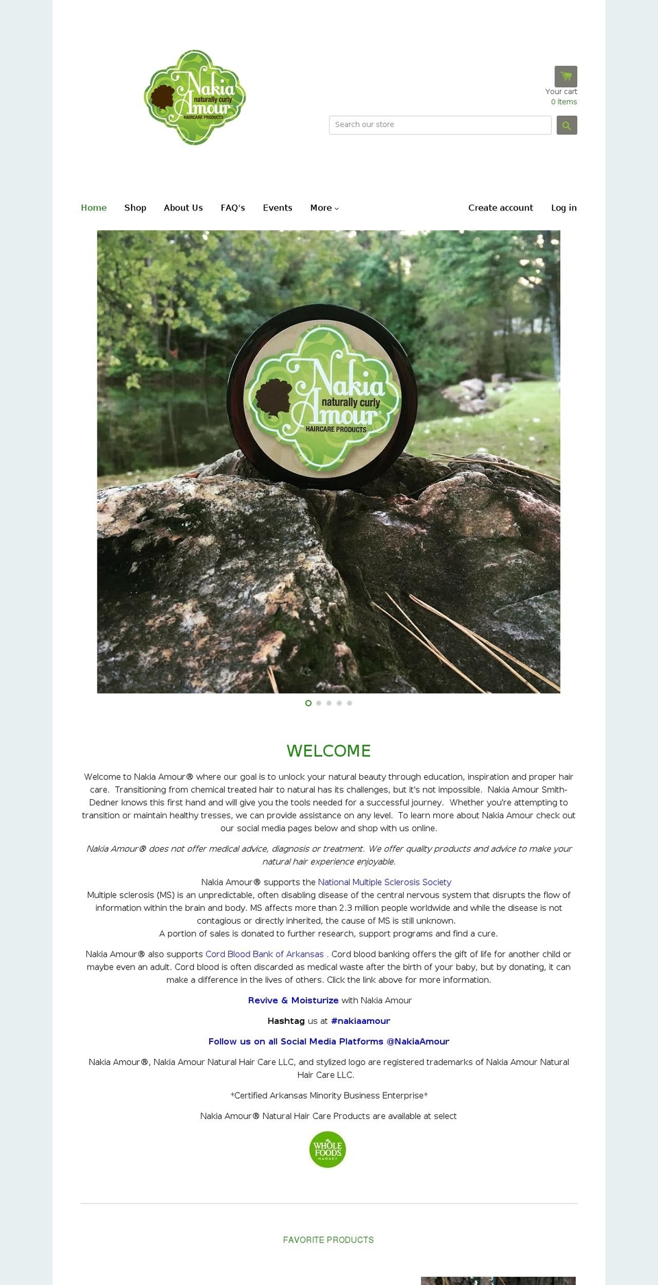 nakiaamour.com shopify website screenshot