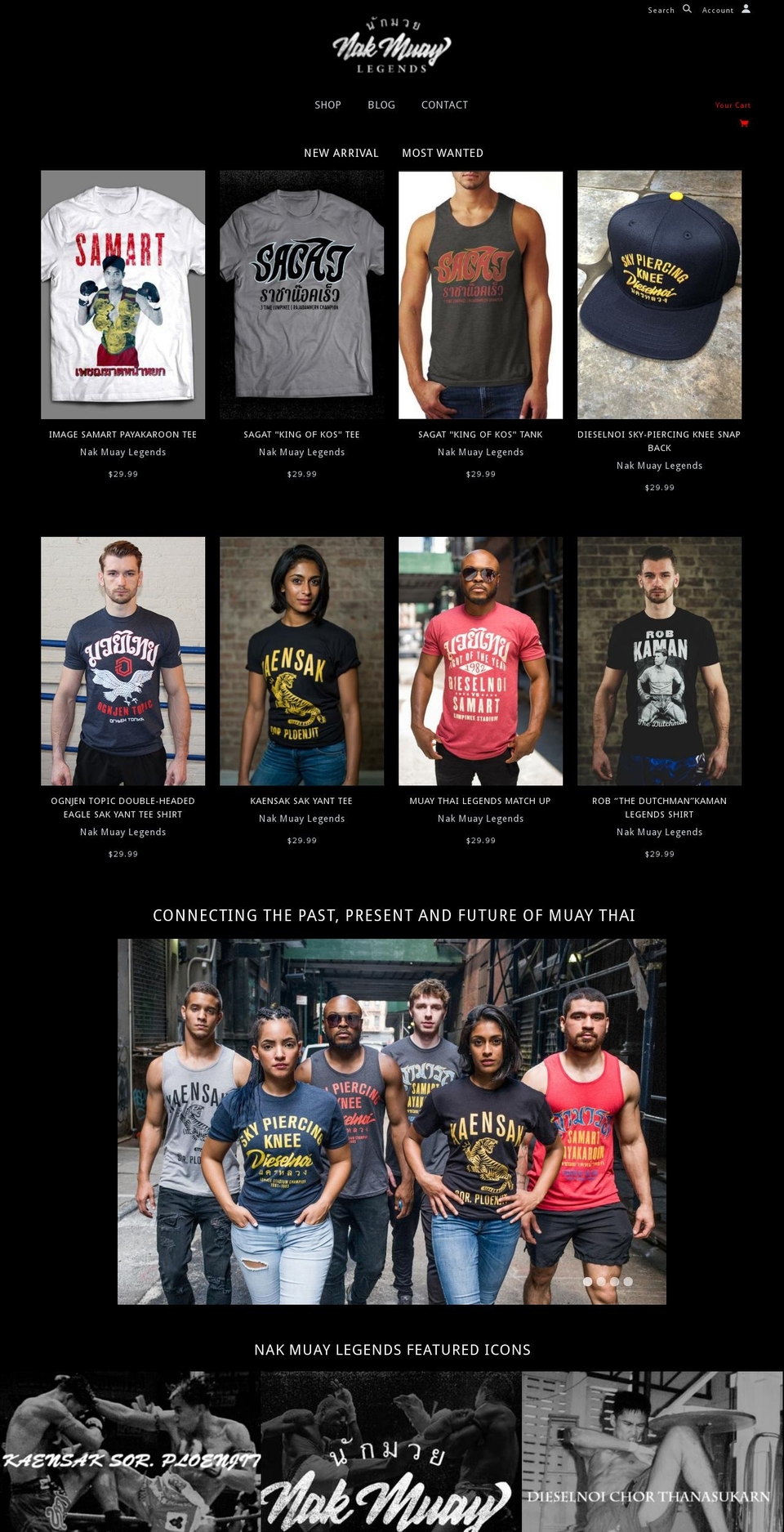 nakmuaylegends.com shopify website screenshot