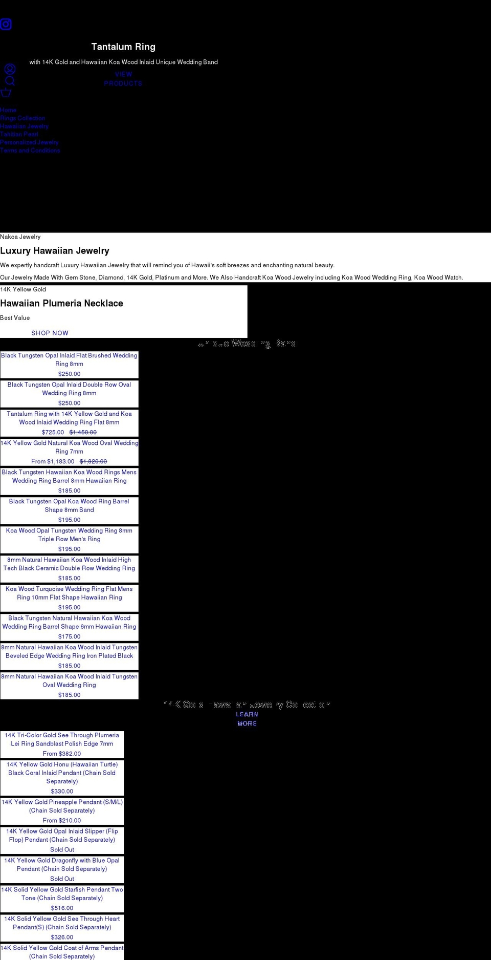 nakoajewelry.com shopify website screenshot