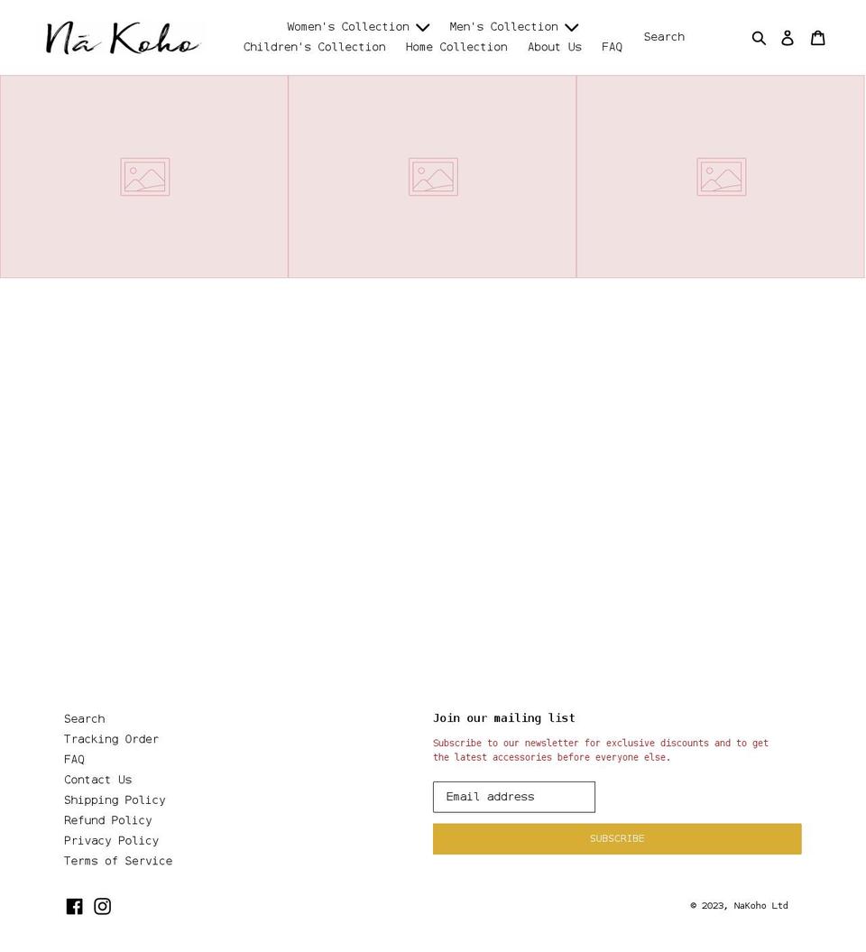 nakoho.com shopify website screenshot