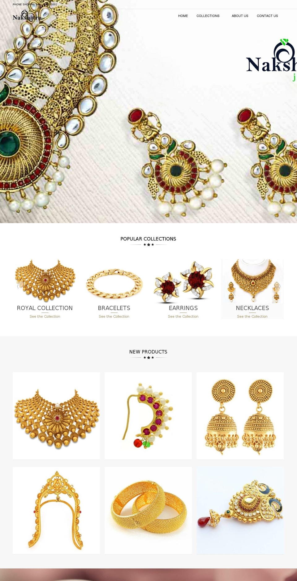 nakshatrajewels.in shopify website screenshot