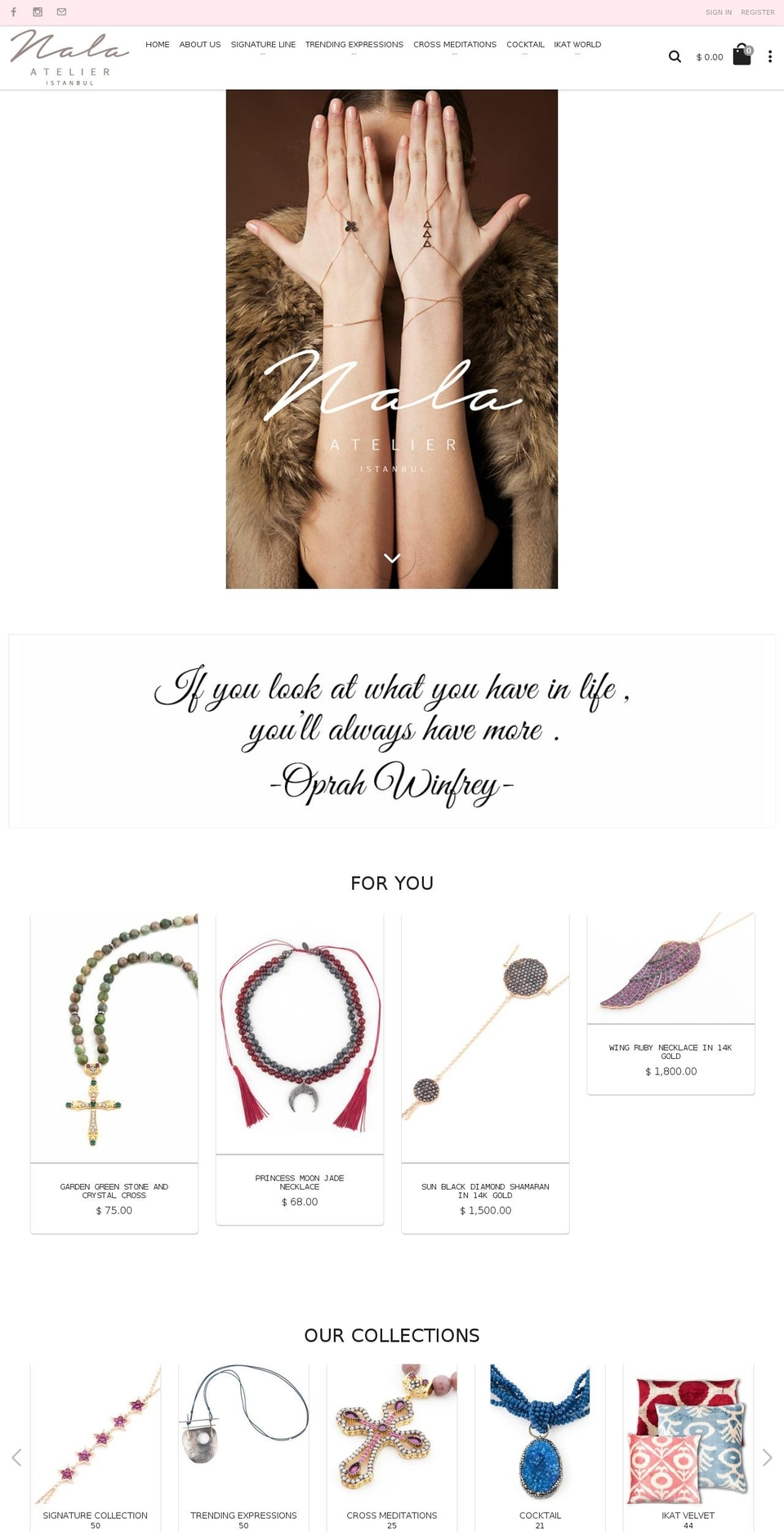 nalaatelier.com shopify website screenshot