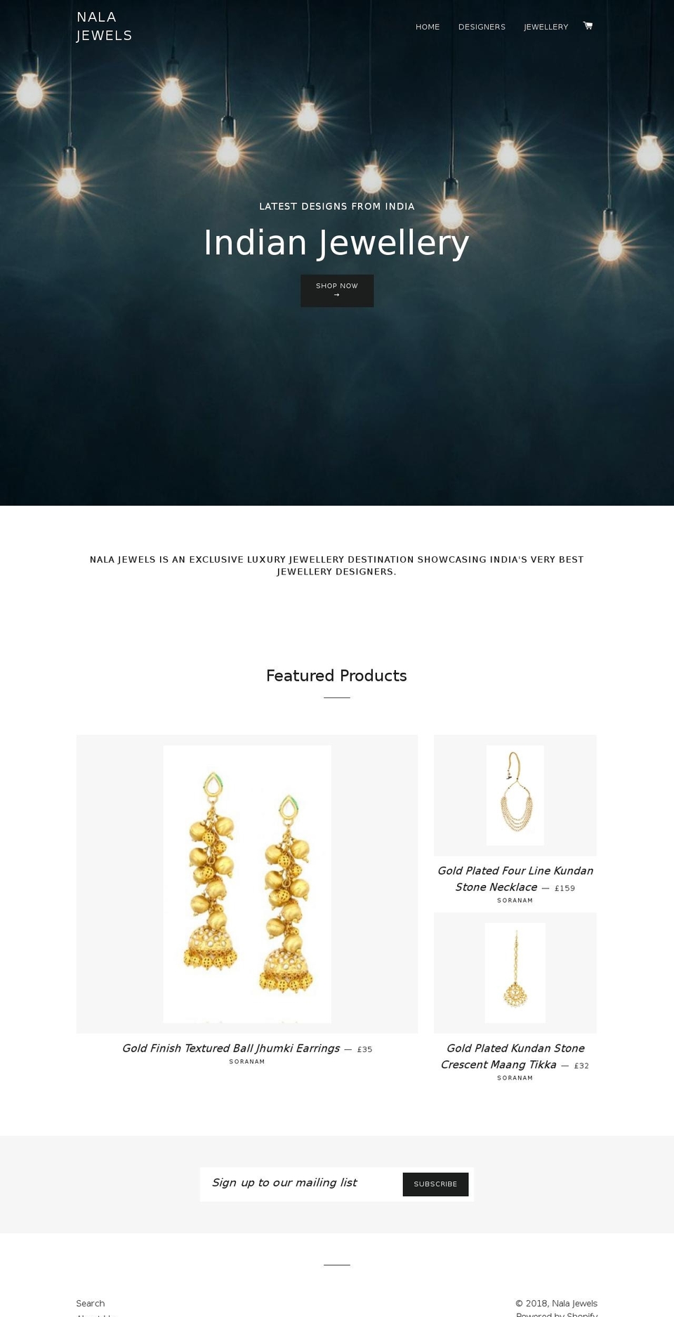 nalajewels.com shopify website screenshot