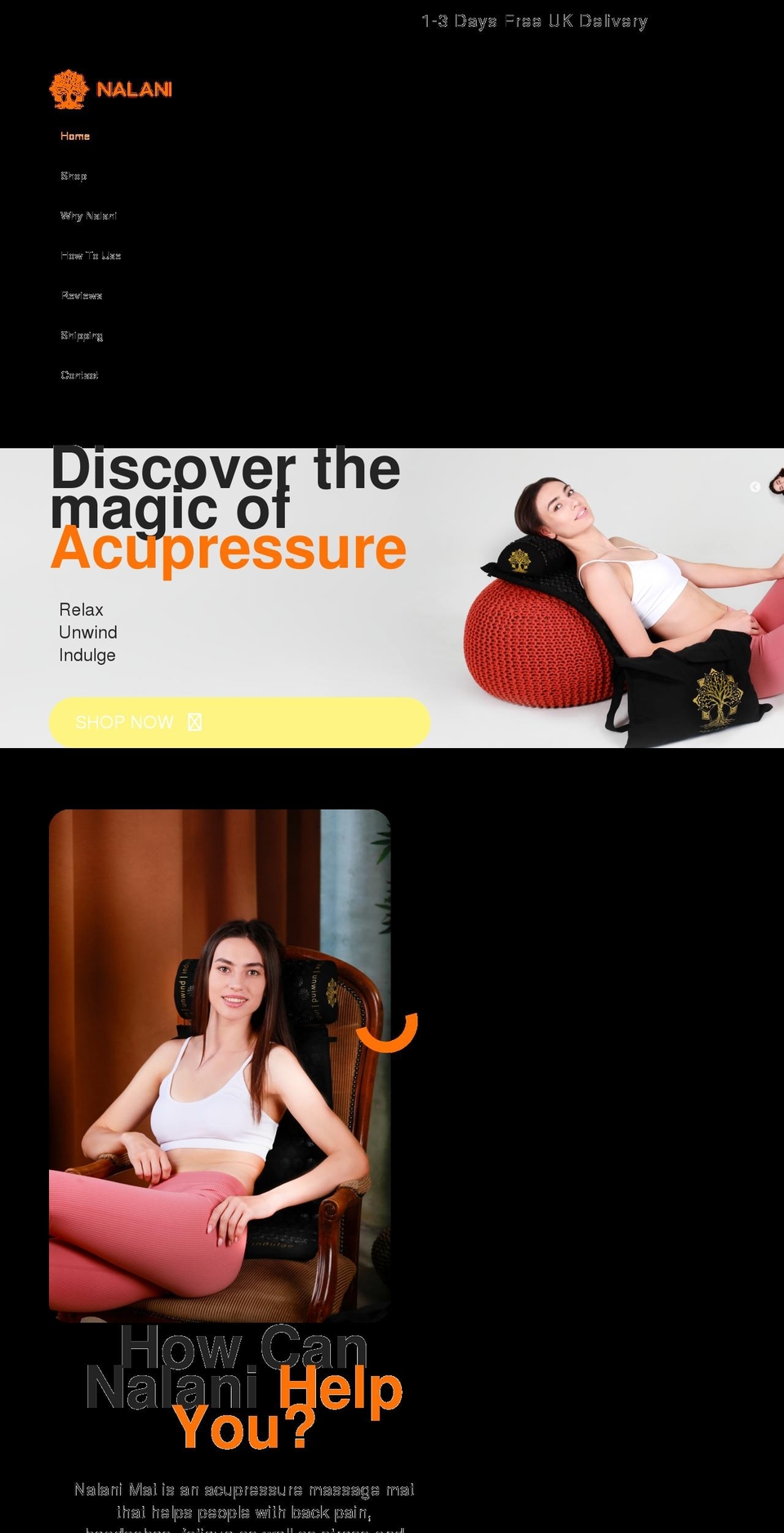 nalani.co.uk shopify website screenshot