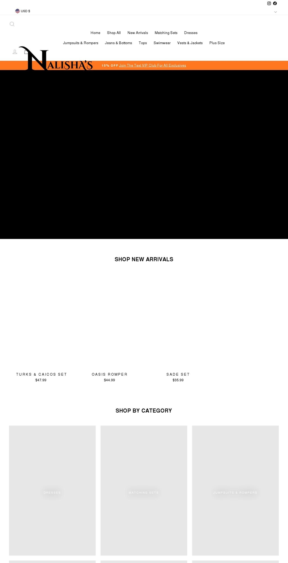 nalishascloset.com shopify website screenshot