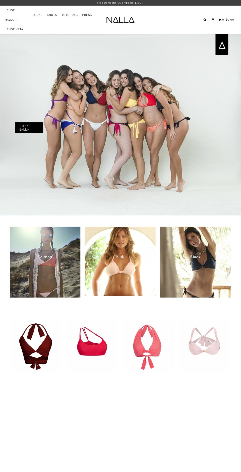 nallaswimwear.com shopify website screenshot