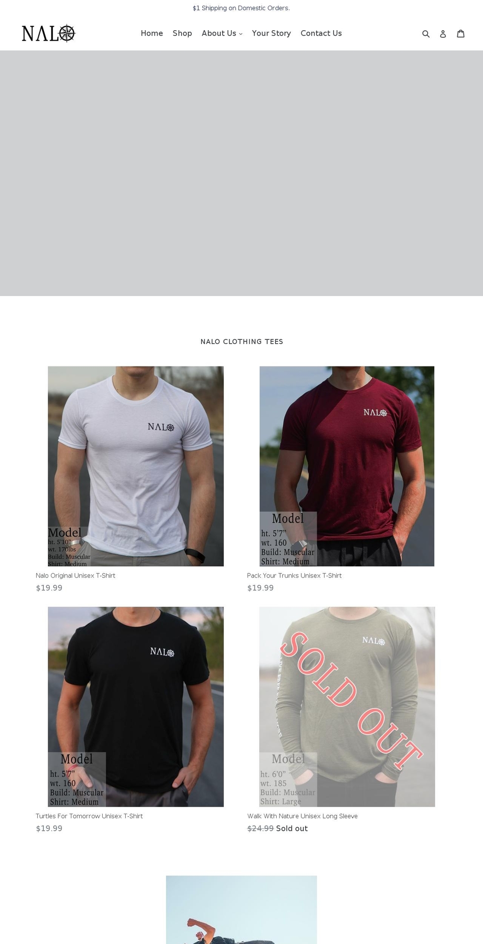 naloclothingco.com — Shopify storefront screenshot